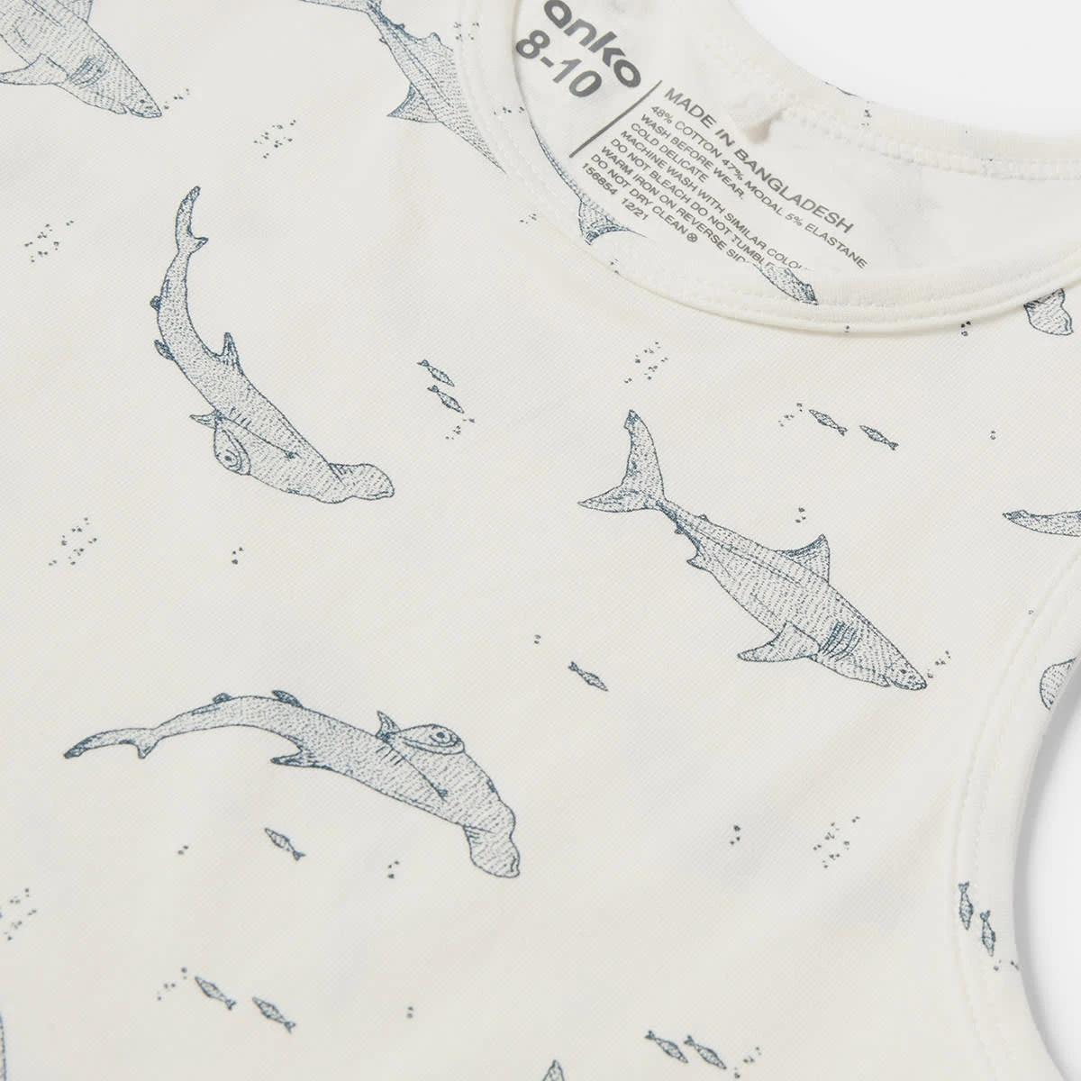 3 3 Pack Super Soft Singlets Shark, 3 of 6