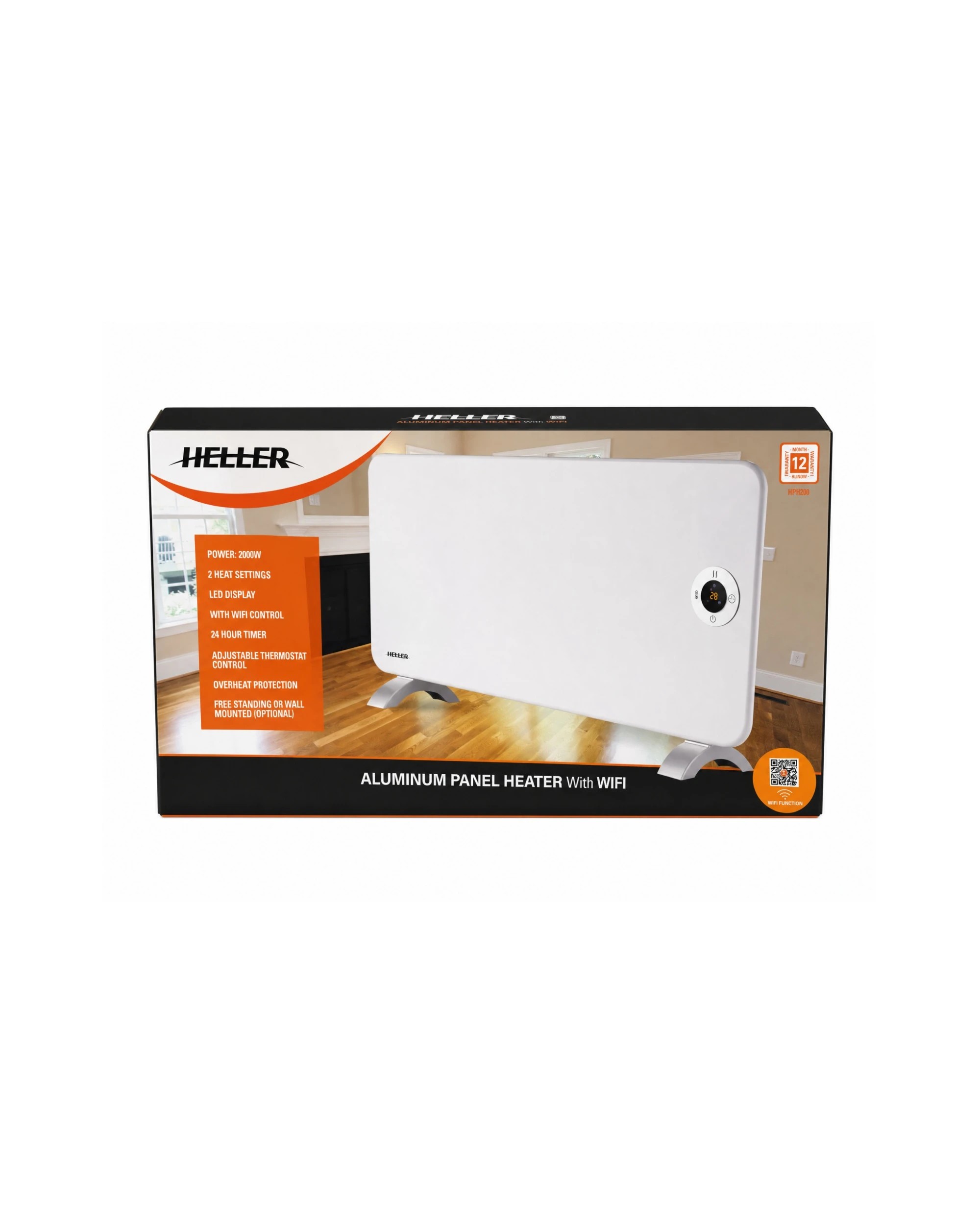 6 Heller 2000w 84cm Aluminum Panel Portable Heater W/ Wifi Free Stand/wall Mounted - Silver, 6 of 6