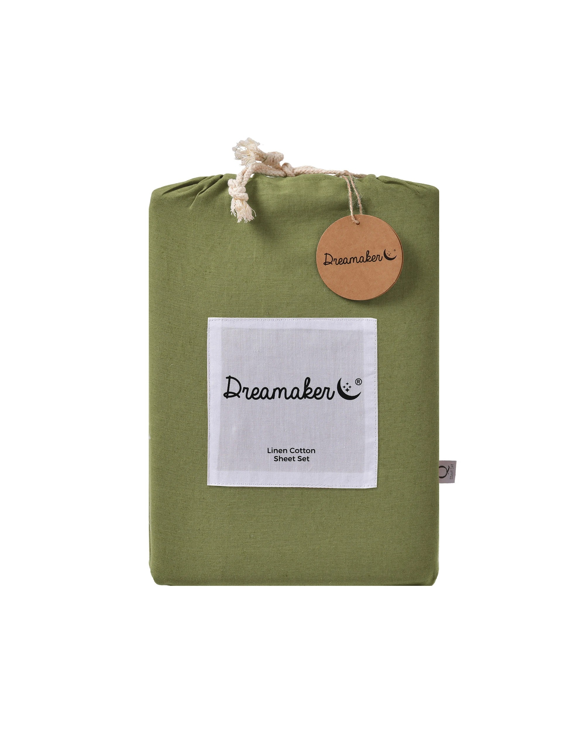 8 Dreamaker Linen Cotton Sheet Set - Queen Bed - Olive, 8 of 8