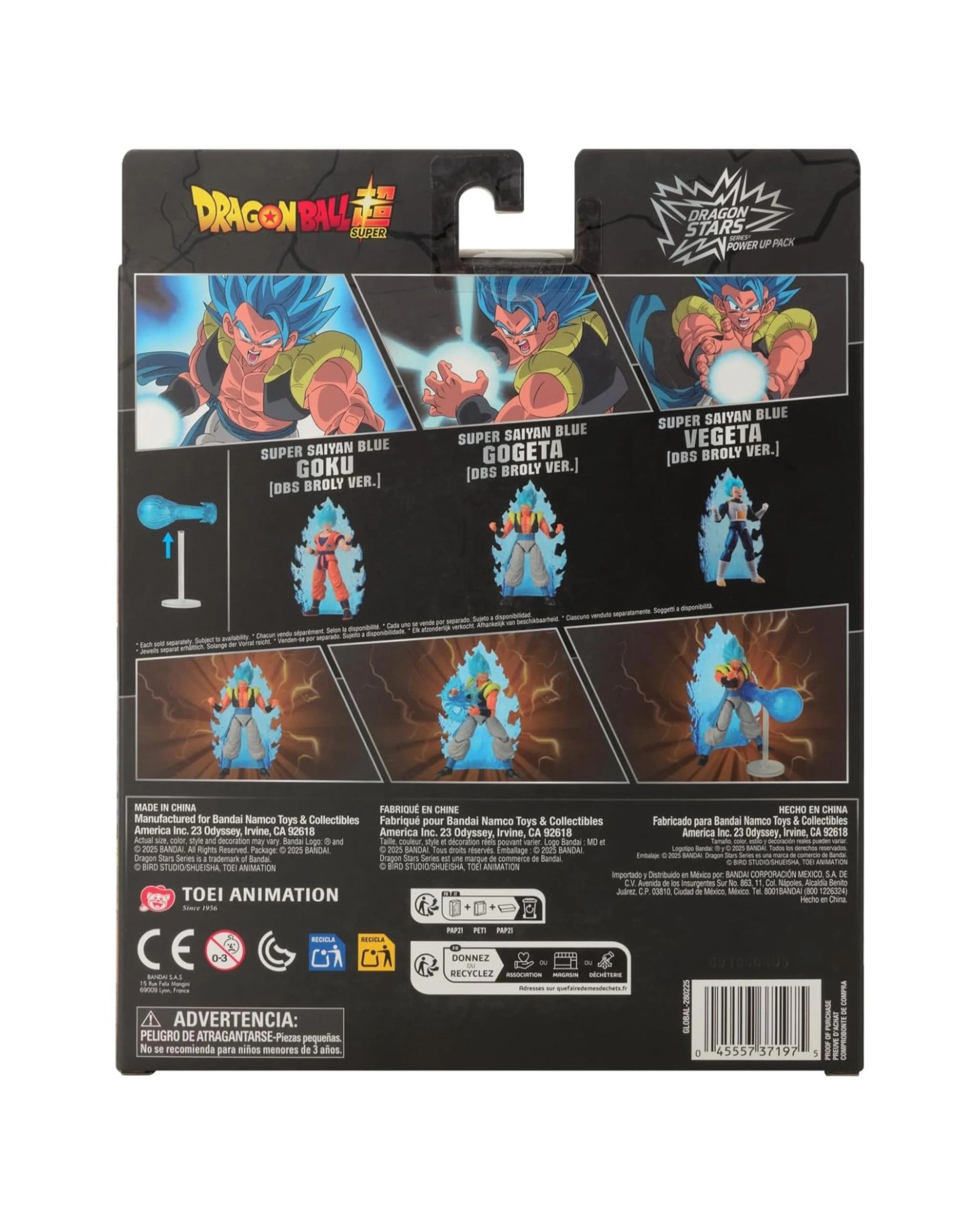 9 Dragon Ball Super Dragon Stars Power Up Pack Super Saiyan Blue Gogeta Broly Ver Action Figure, 9 of 9