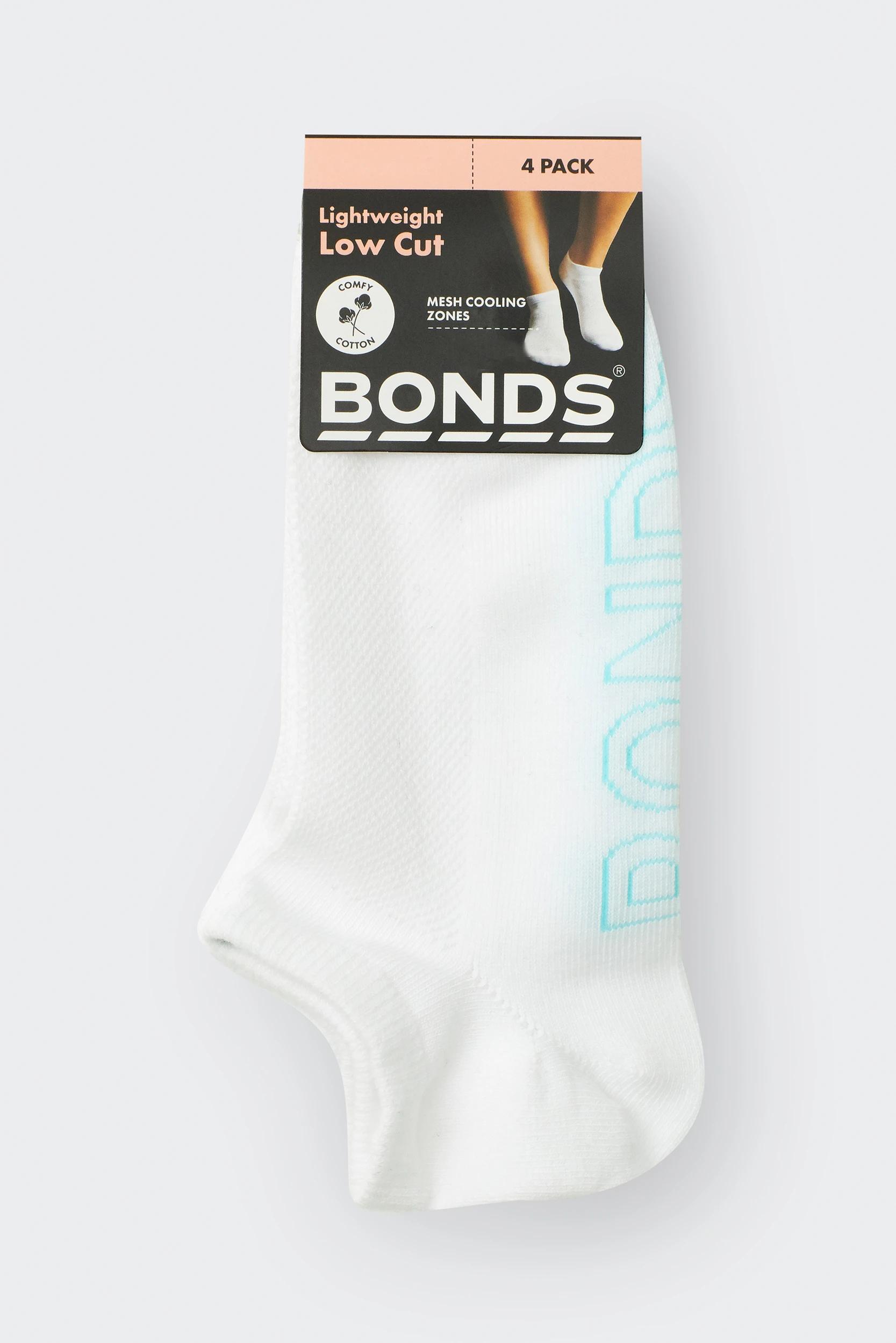 1 Bonds 4 Pack Logo Light Low Cut Socks WHITE, 1 of 4