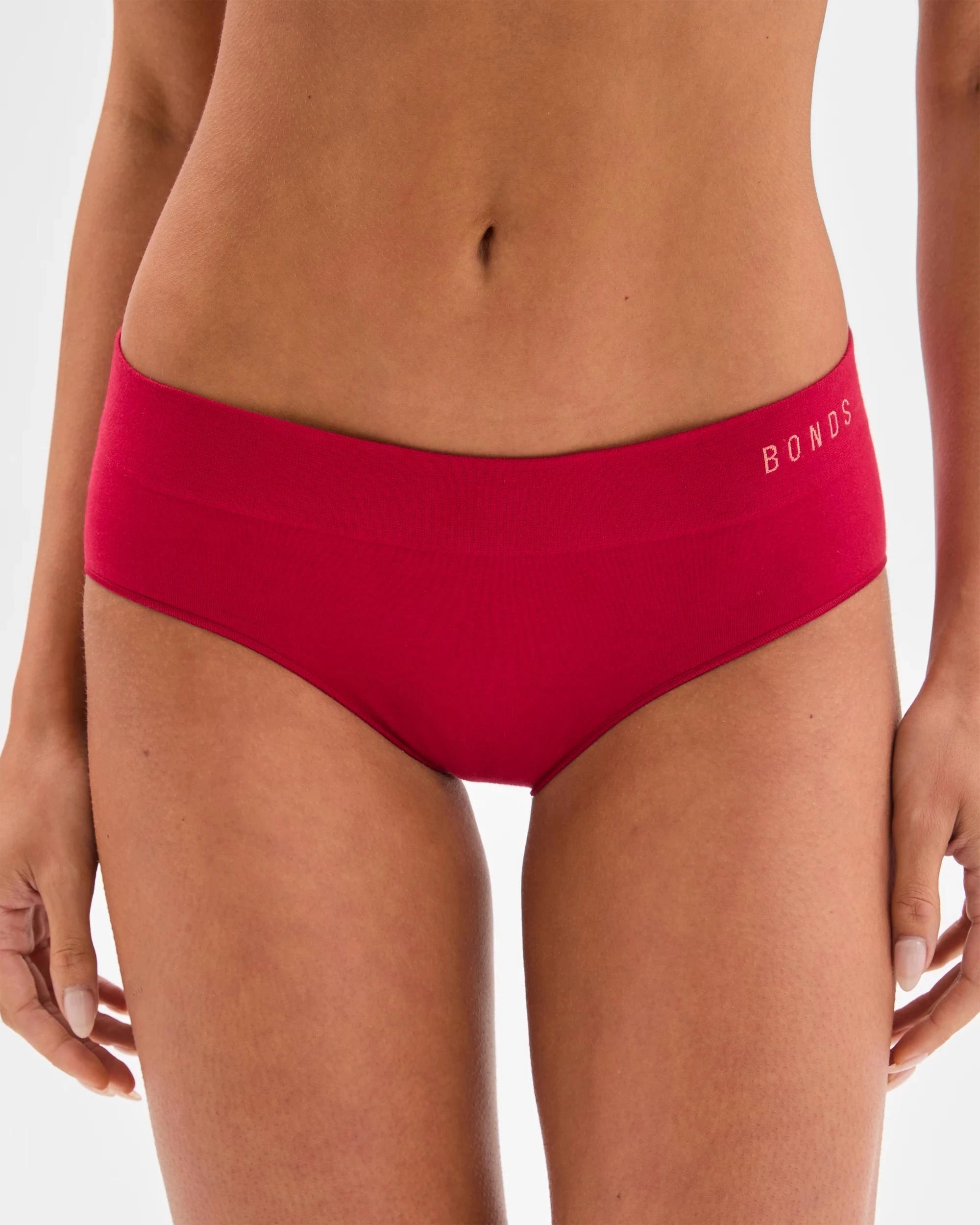 3 Bonds 2 Pack Seamless Midi Briefs CHERRY/FROSTED MAUVE, 3 of 4