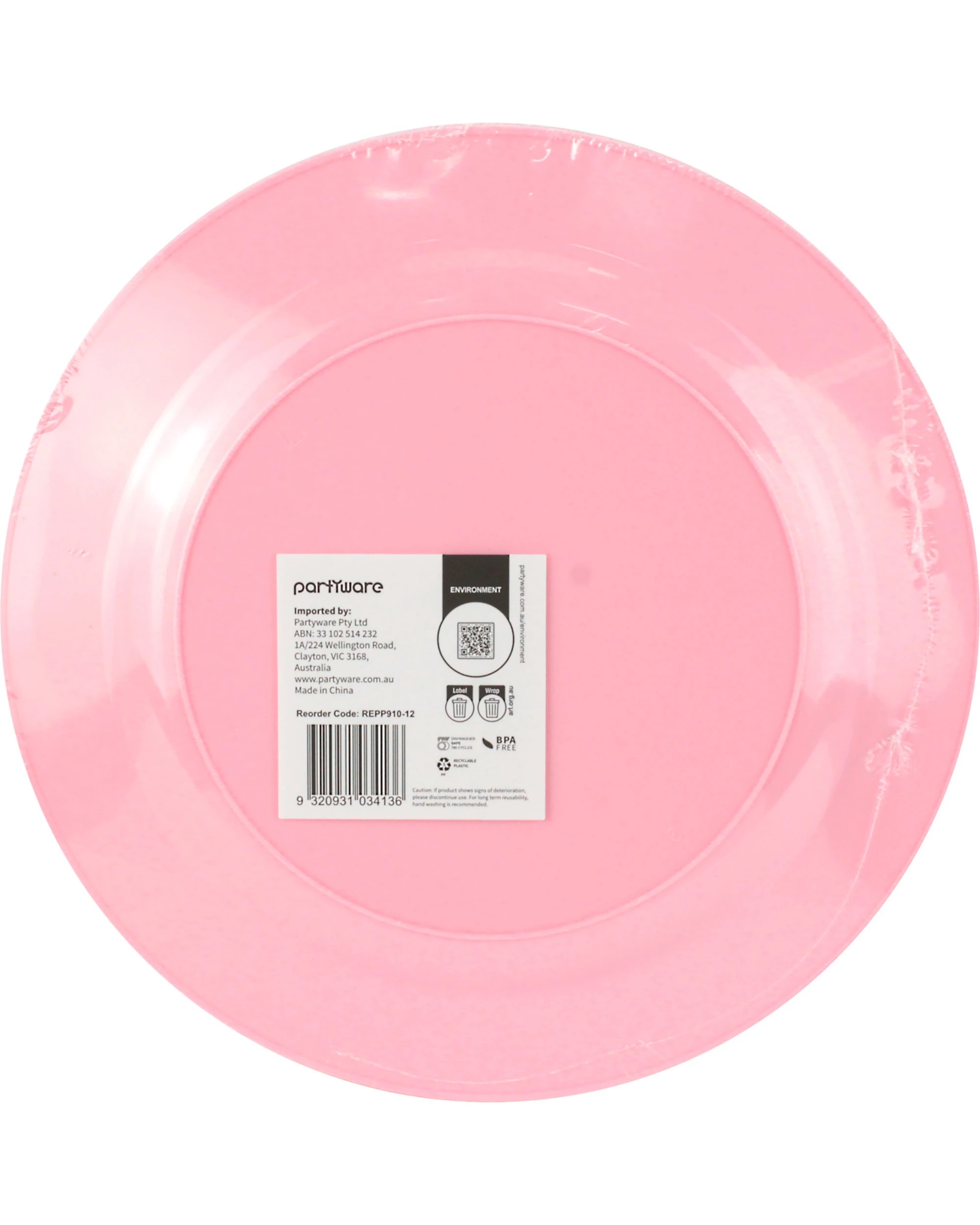 3 Partyware Everyday Living Pink Coral Reusable Large Plates Pack of 10 - Pink, 3 of 3