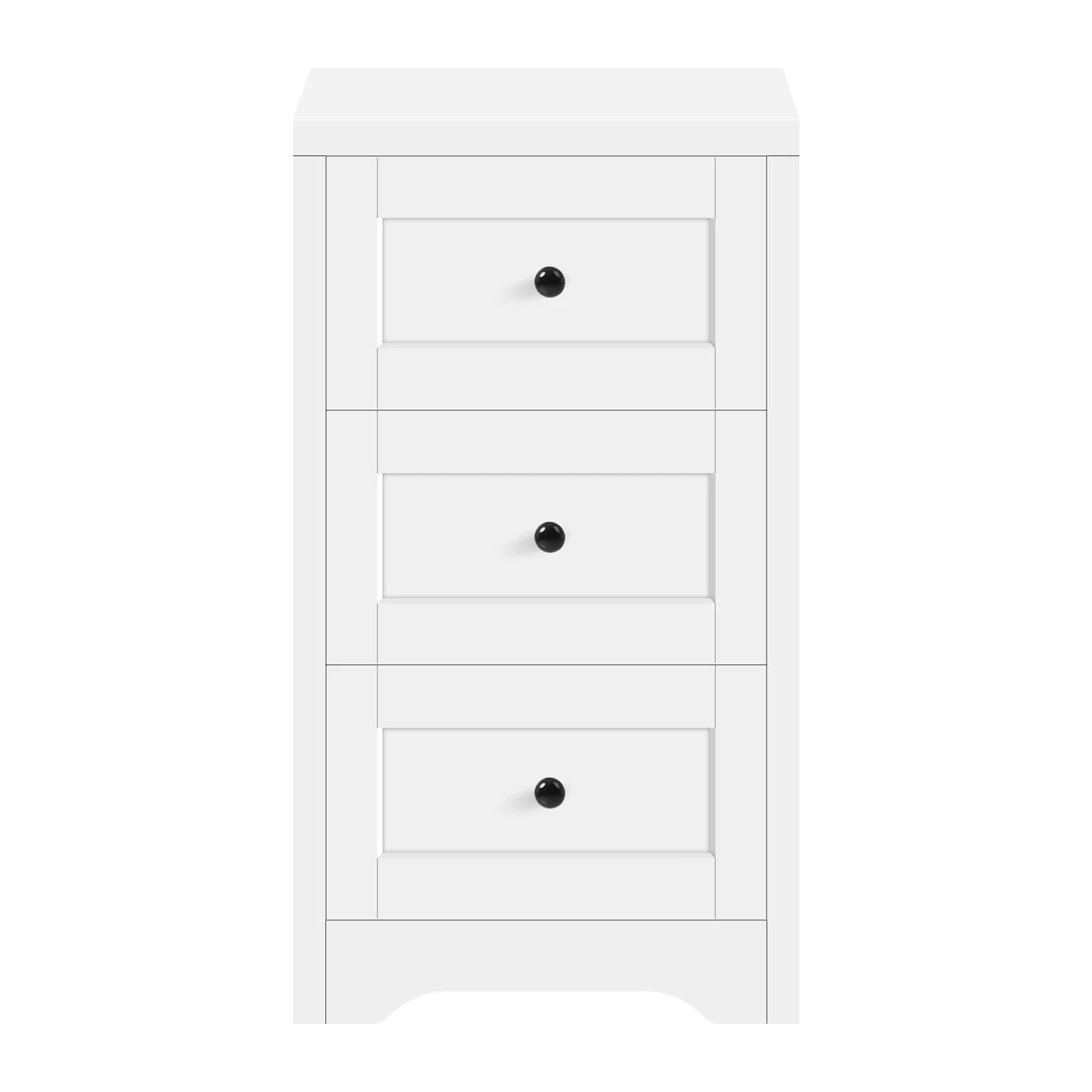 7 Alfordson 2 Bedside Table Hamptons Storage Nightstand Side Cabinet - White, 7 of 9