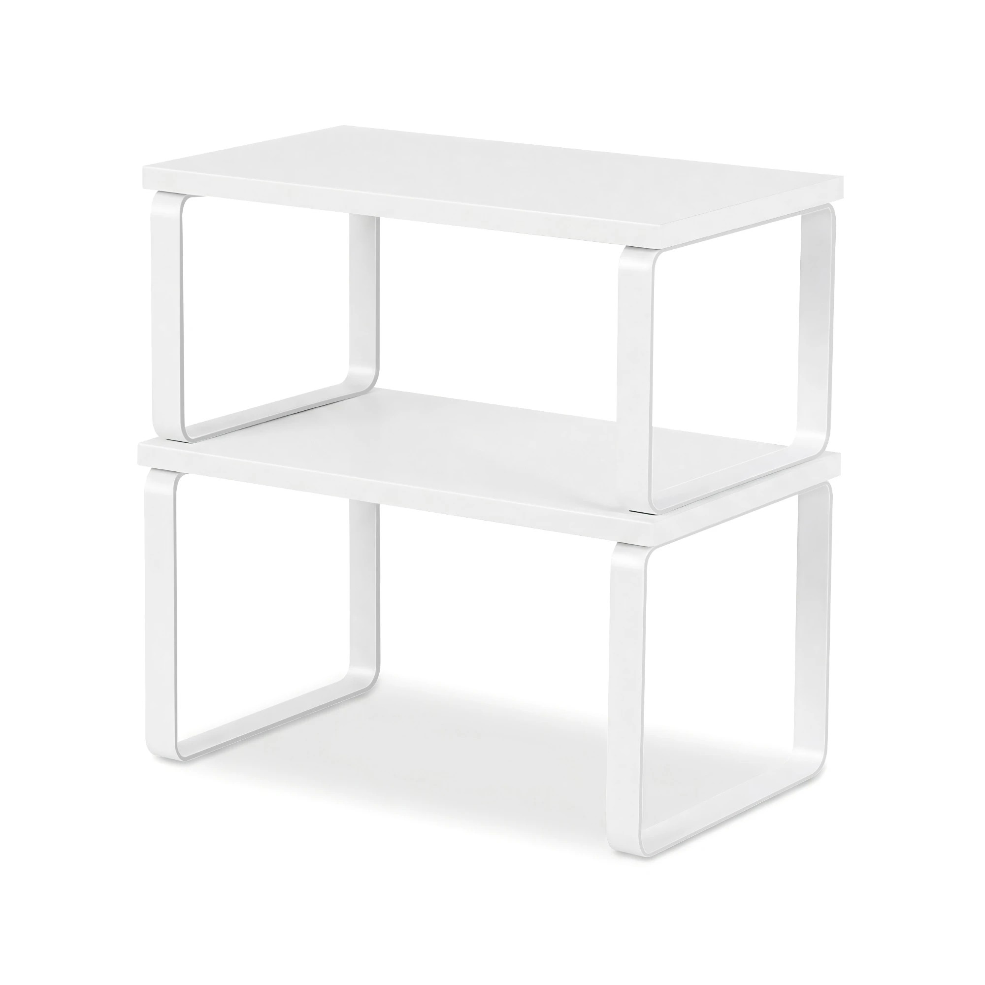 1 Cefito Kitchen Storage Shelves Rack Cupboard Cabinet Organiser Set of 2 - White, 1 of 9