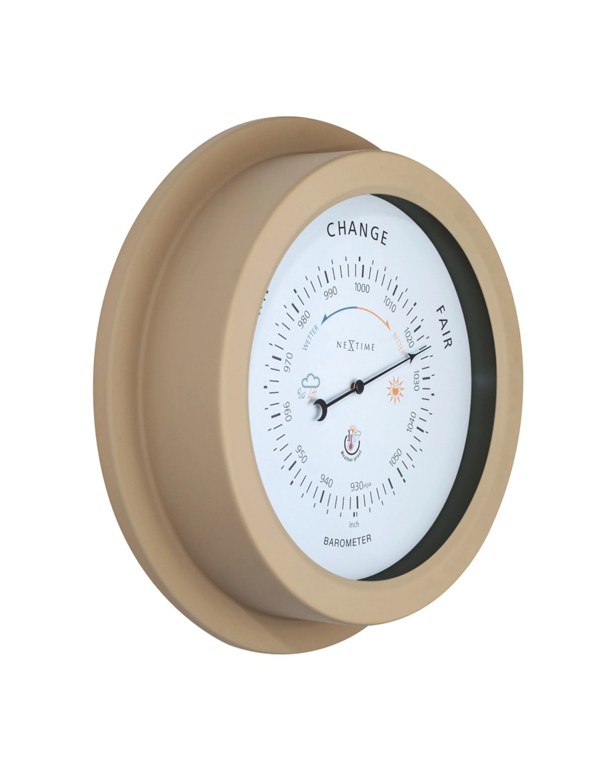 2 NexTime Outdoor Barometer Weatherproof Easy-to-Read Dial 22cm - Brown, 2 of 8