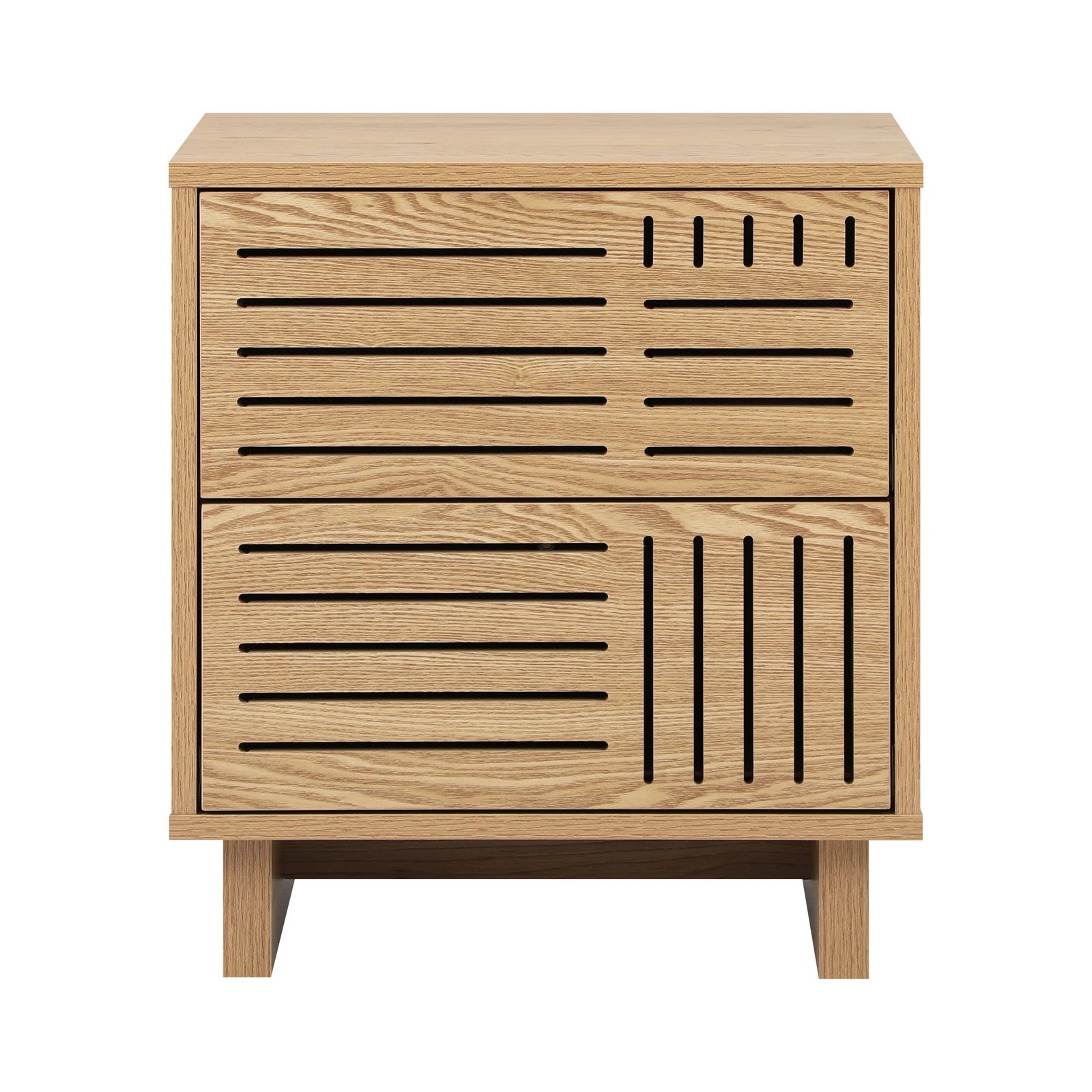 5 Oikiture Bedside Table 2 Drawers Side Tables Nightstand Storage Cabinet - Natural, 5 of 7