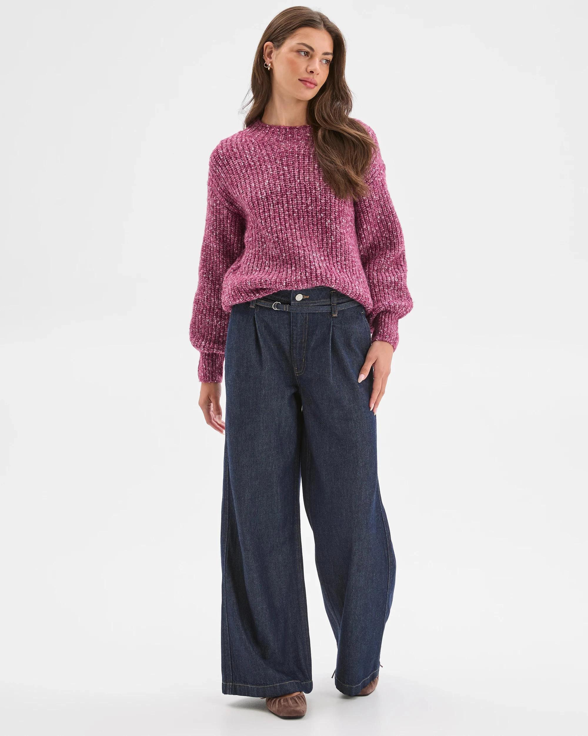 2 Target Petites Twist Yarn High Neck Jumper PLUM TWIST, 2 of 7