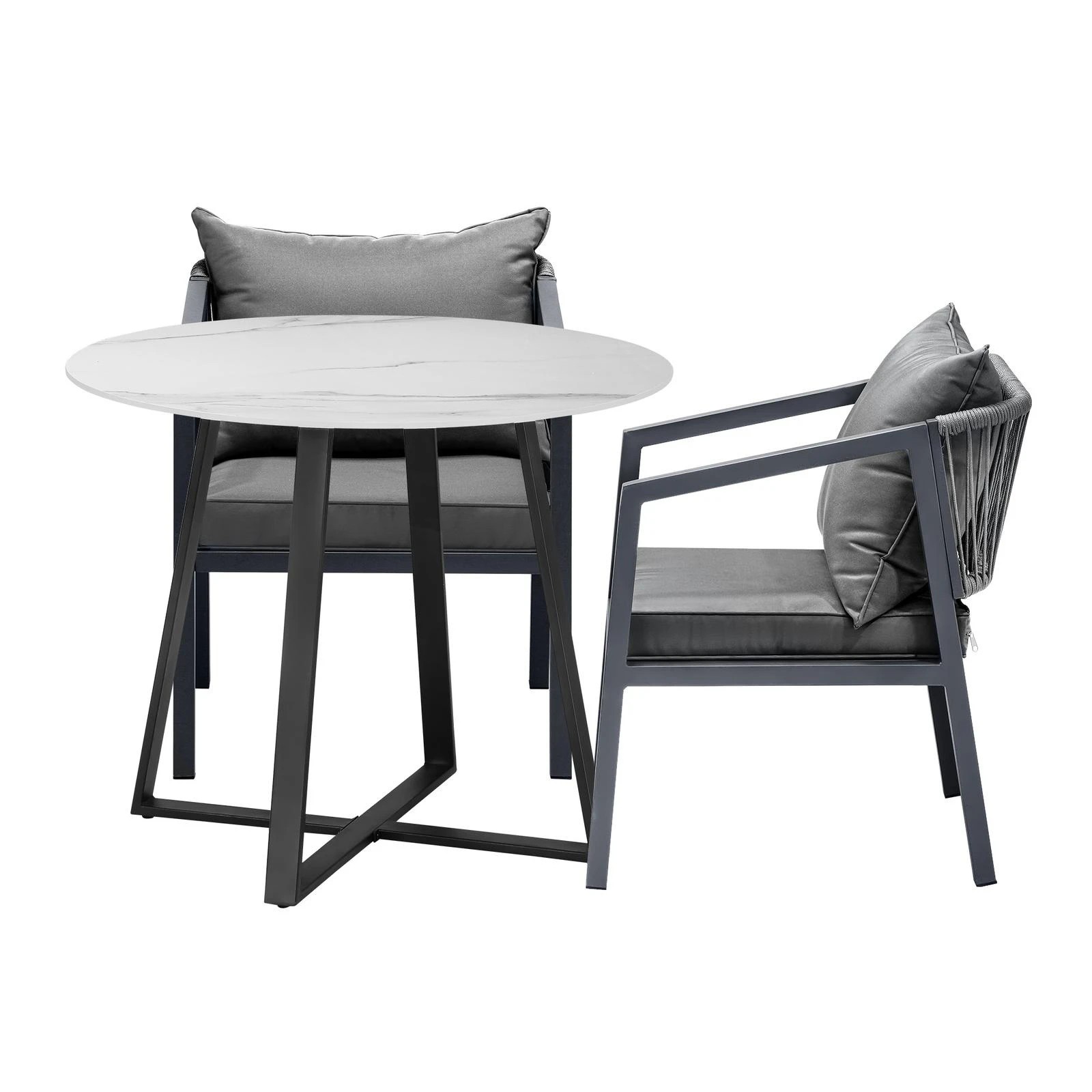 3 Livsip 3pcs Outdoor Dining Setting Table Lounge Chair Patio Furniture Bistro Set
 - Multi, 3 of 10