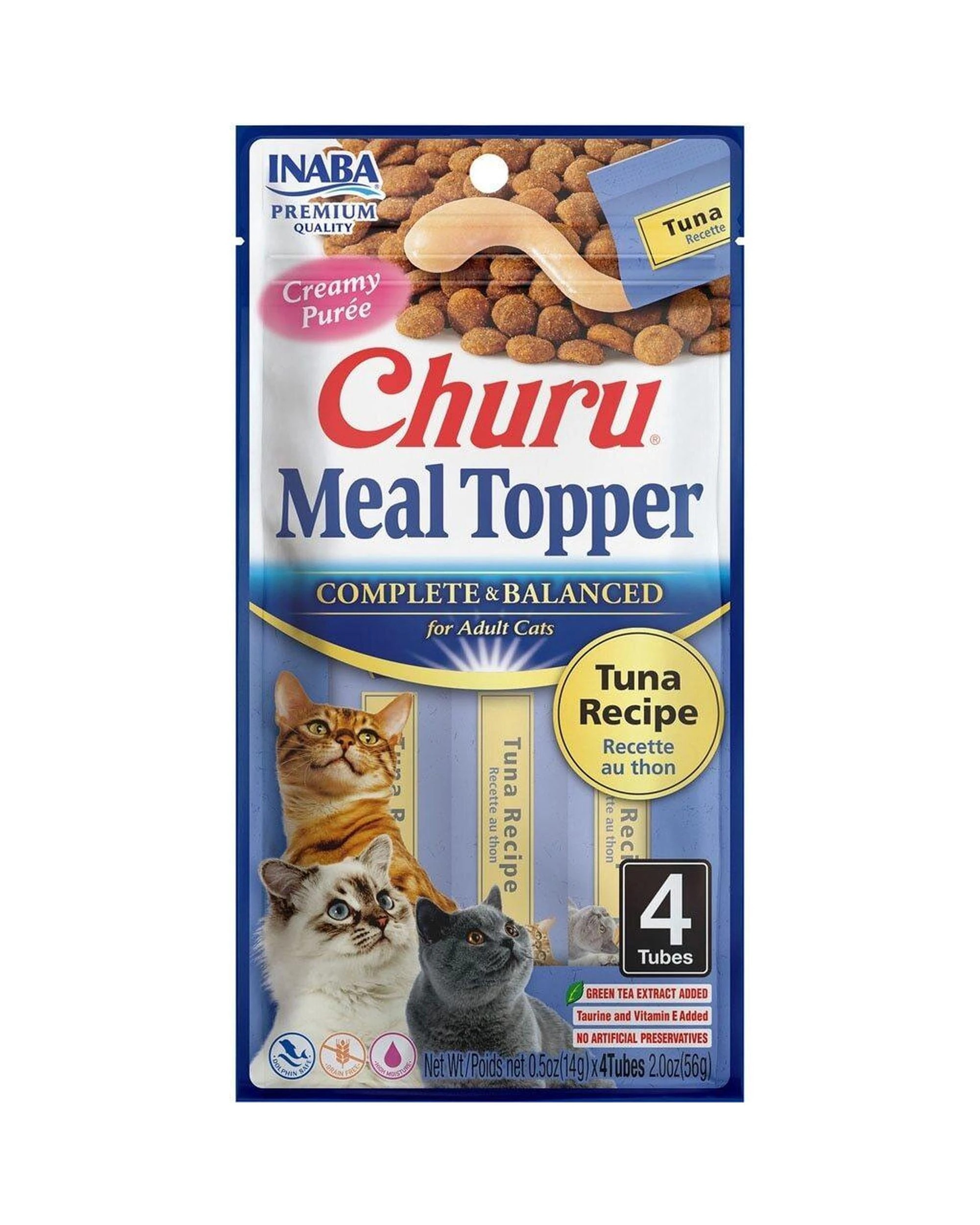 1 Inaba Adult Churu Complete & Balanced Cat Meal Topper Tuna 6 x 56g, 1 of 2