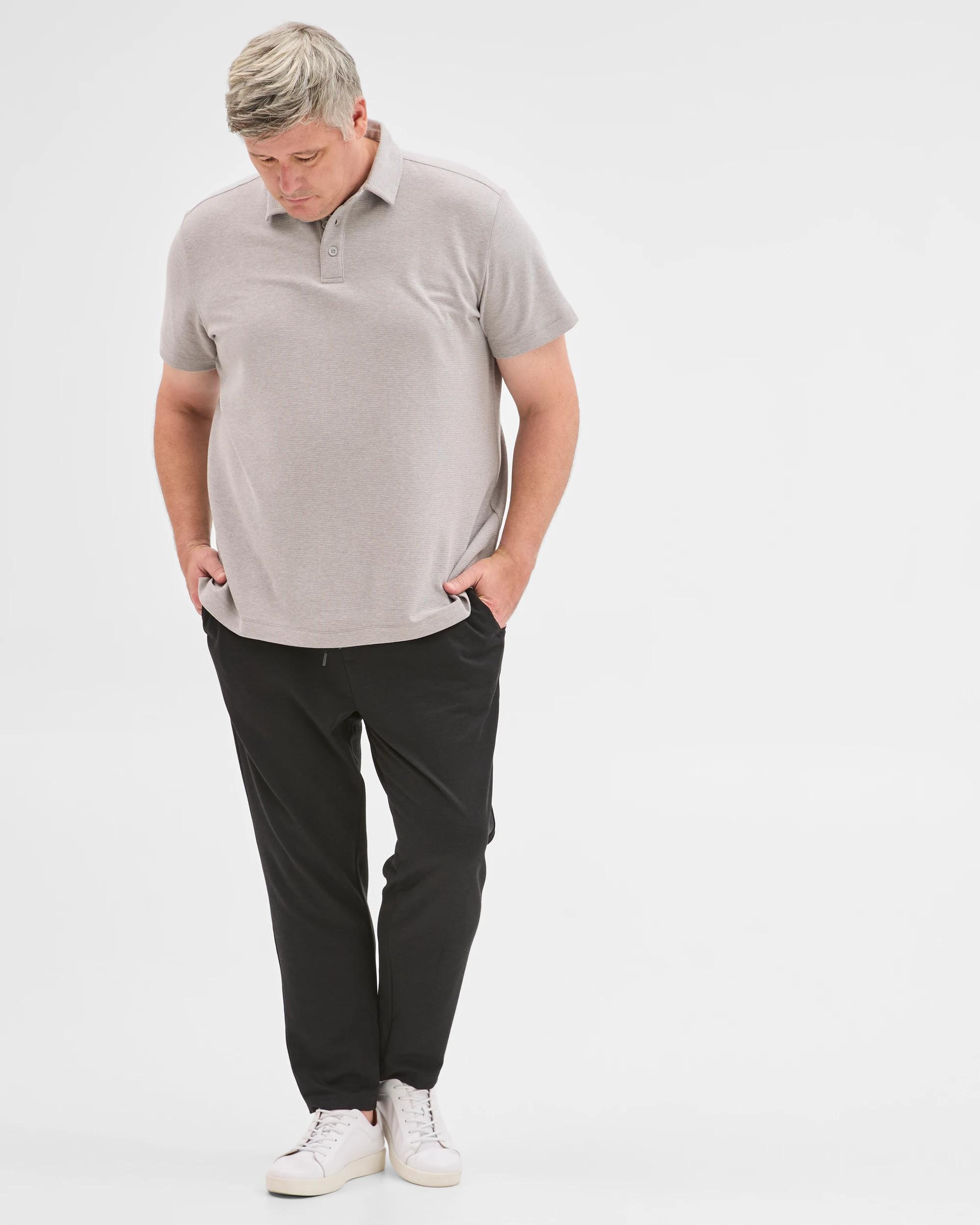 3 Target Man Plus Size Textured Trackpants BLACK, 3 of 6