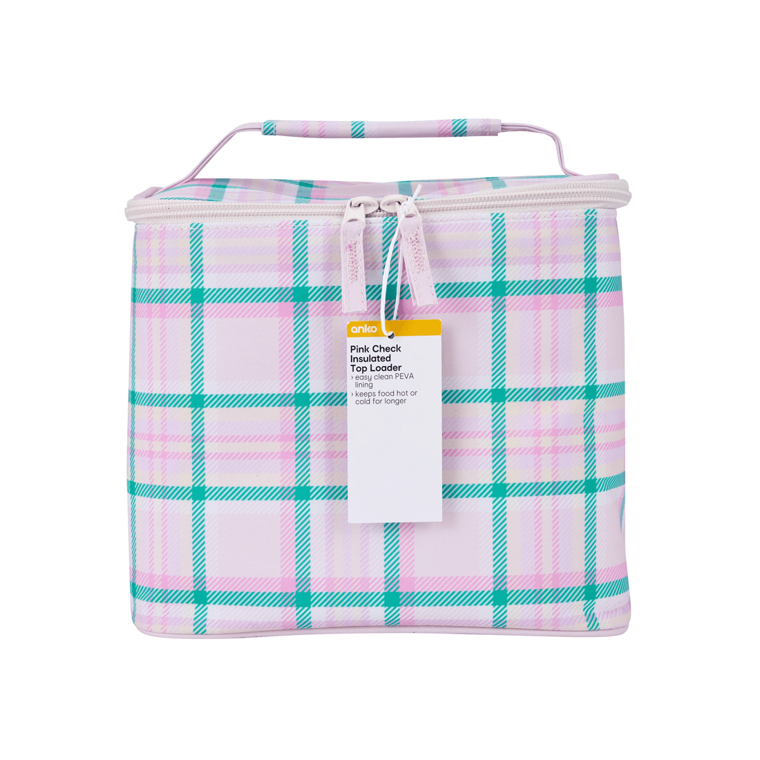 3 Pink Check Insulated Top Loader, 3 of 3