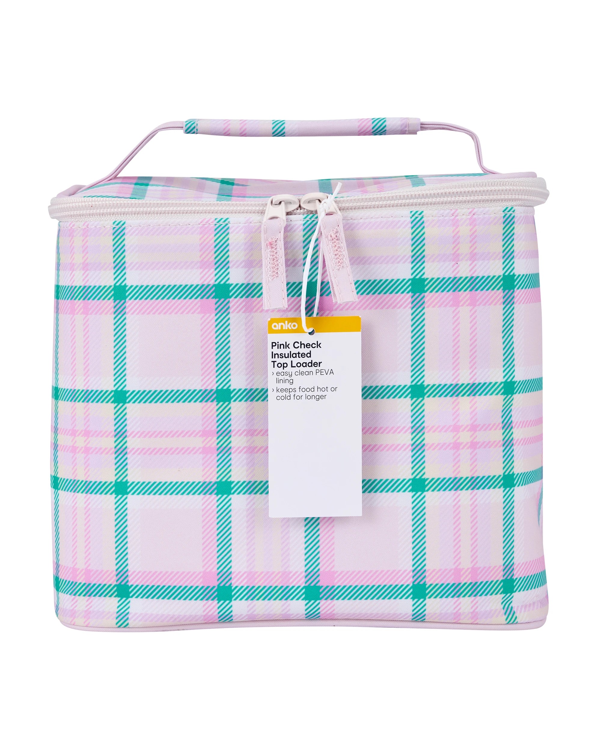 3 Pink Check Insulated Top Loader, 3 of 3