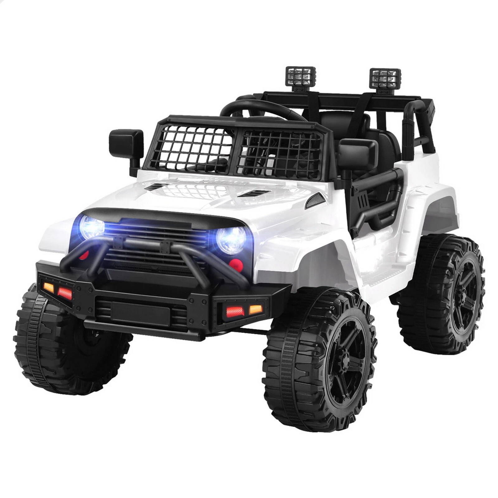 1 Alfordson Kids Ride On Car Toy Jeep Electric 12V 70W Motors R/C LED Lights - White, 1 of 10