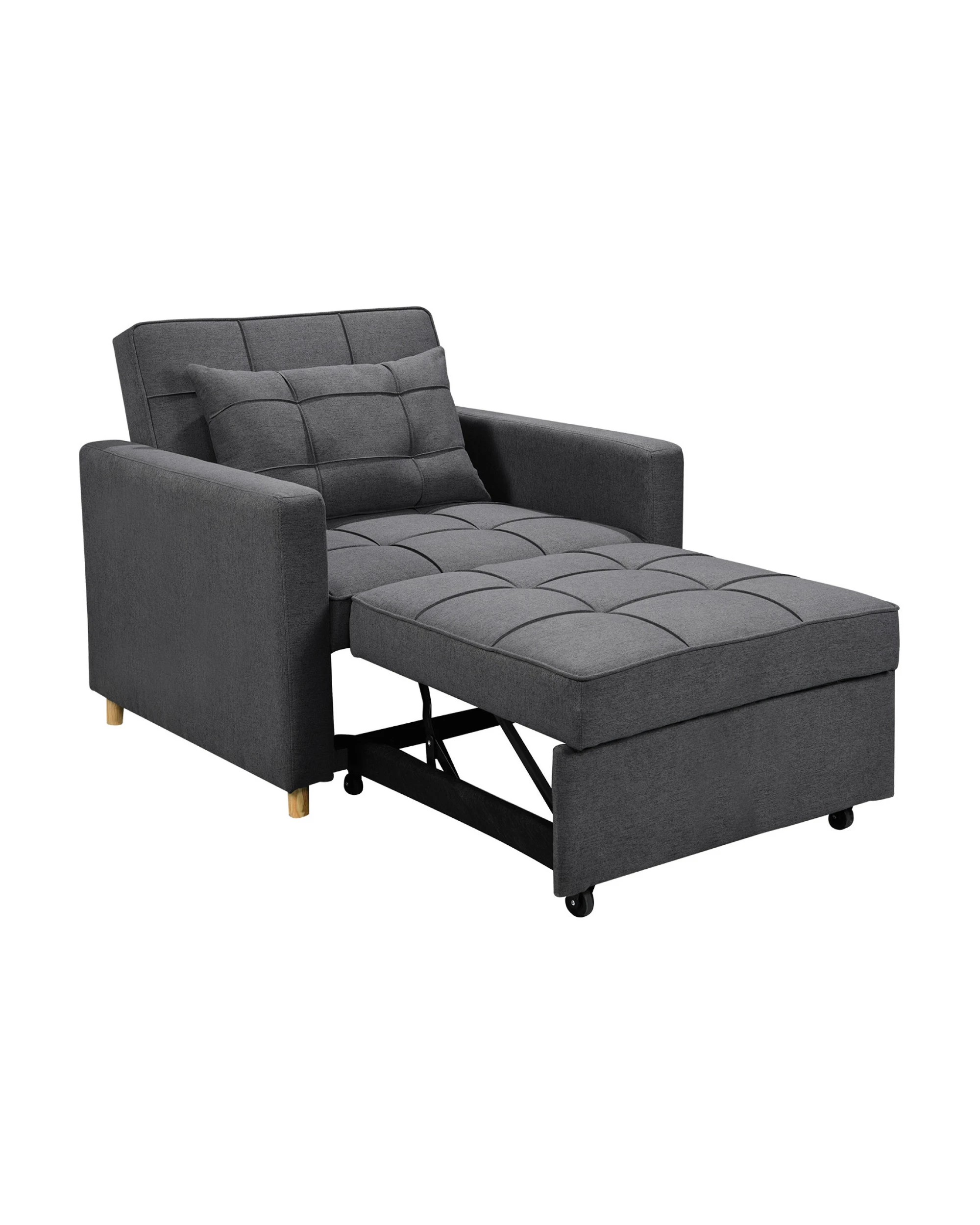 5 Suri 3-in-1 Convertible Lounge Chair Bed By Sarantino - Dark Grey, 5 of 10