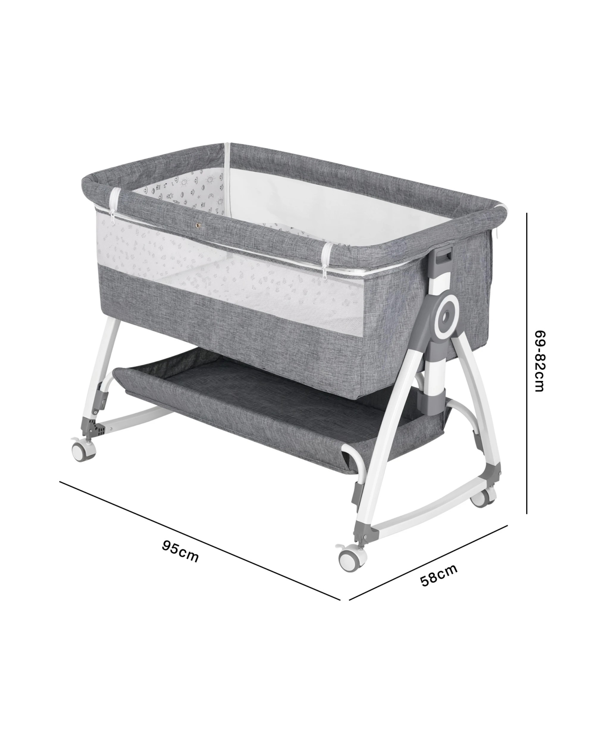 2 Advwin Baby Cot Crib Grey, 2 of 6