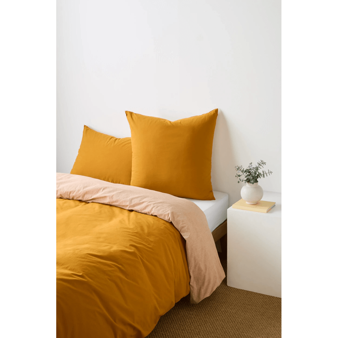 1 Arlo Cotton Stonewash European Pillowcase - Yellow, 1 of 2