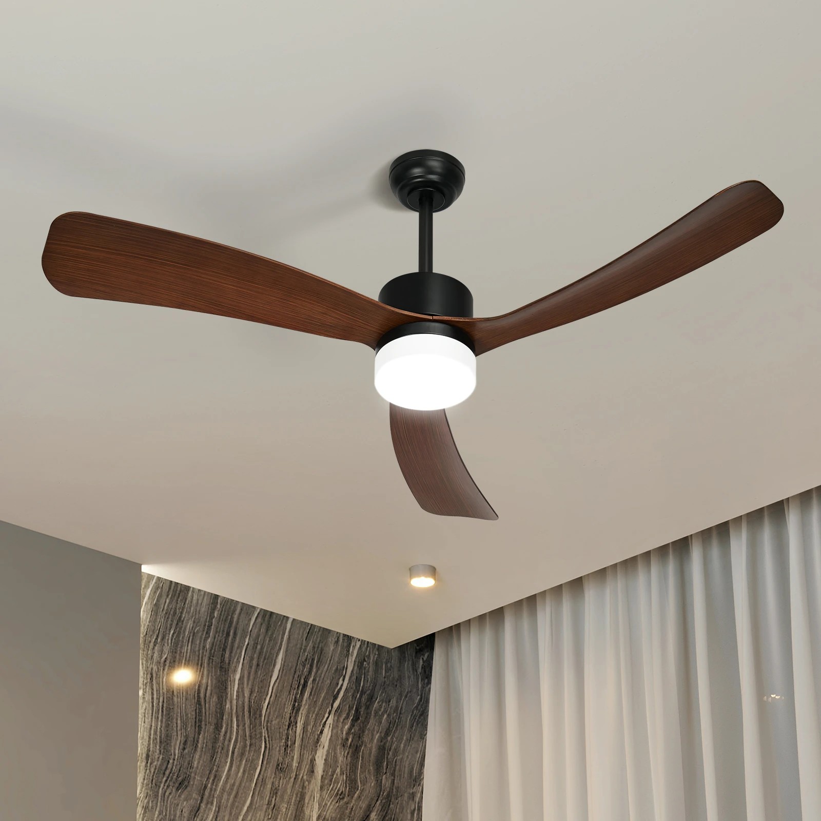 3 Vevare 52" Ceiling Fan With LED Light DC Motor 5 Speed Fans Remote Control - Multi, 3 of 10