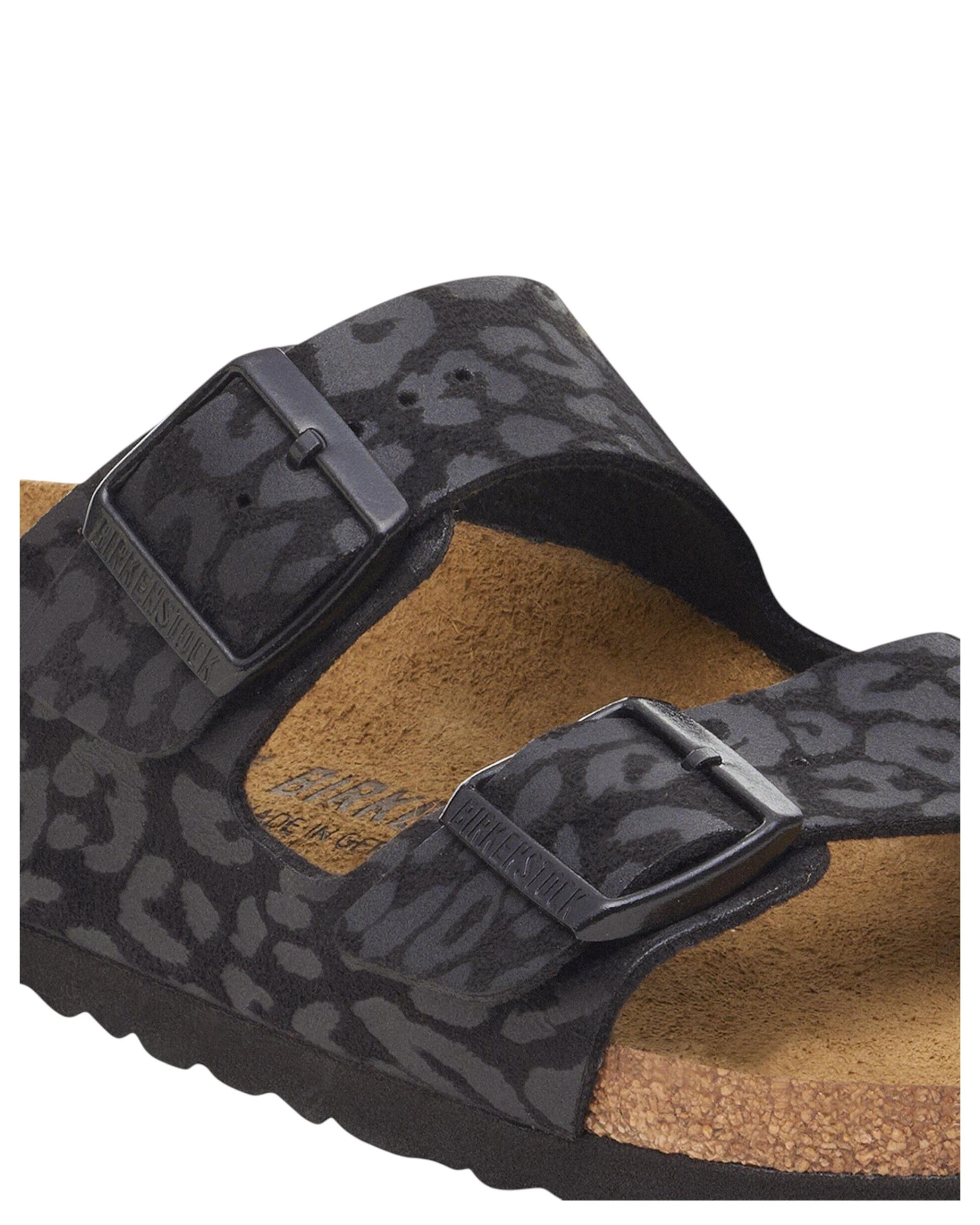 6 Birkenstock Womens Arizona Vegan Synthetic Narrow Slip On Sandals LEO BLACK, 6 of 8