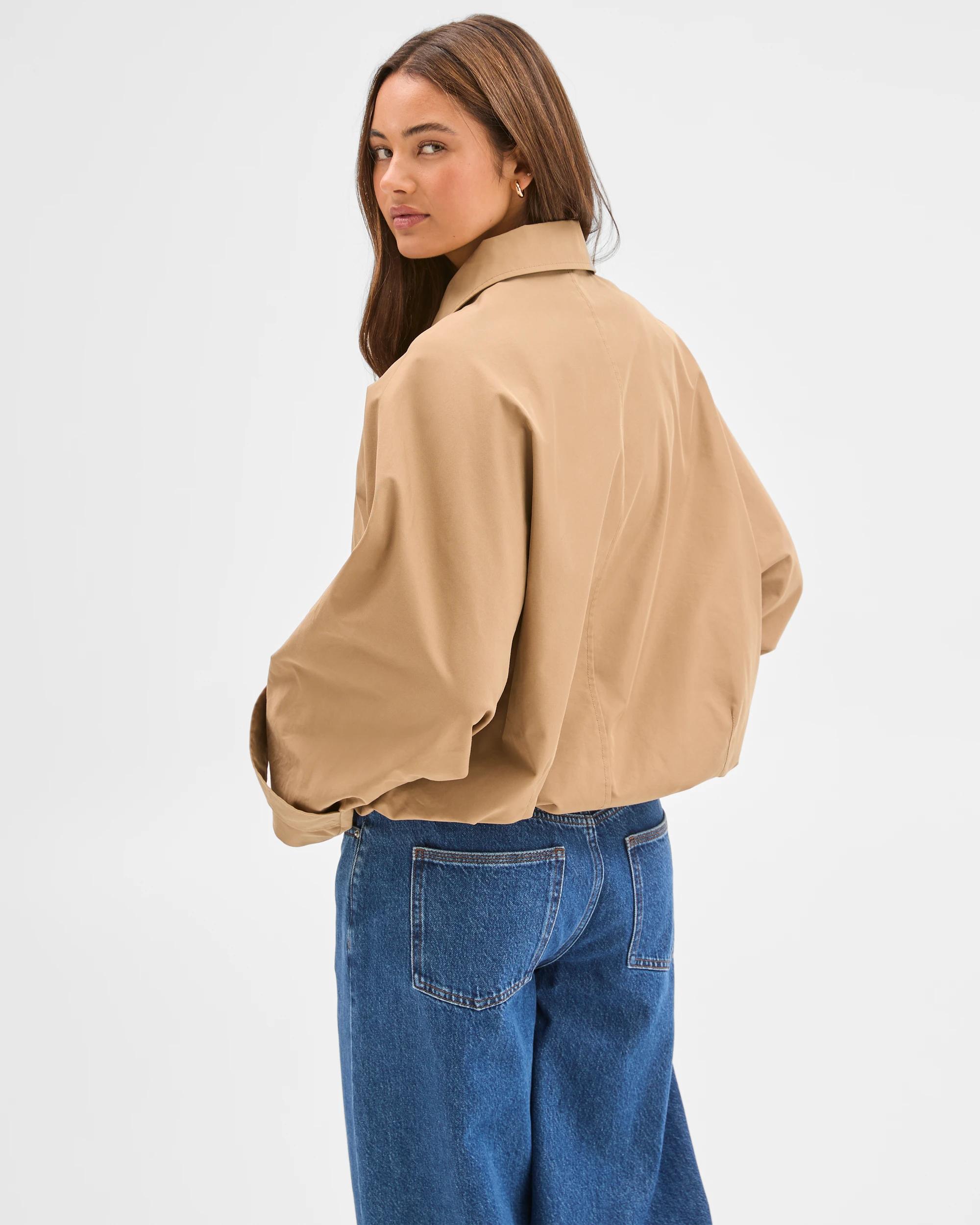 6 Lily Loves Funnel Neck Jacket ASH BROWN, 6 of 6