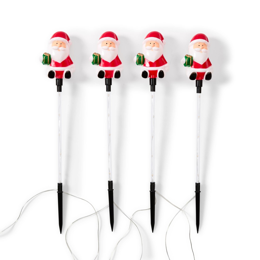 4 4 Pack Solar Powered LED Light Up Multifunction Santa Stakes, 4 of 8