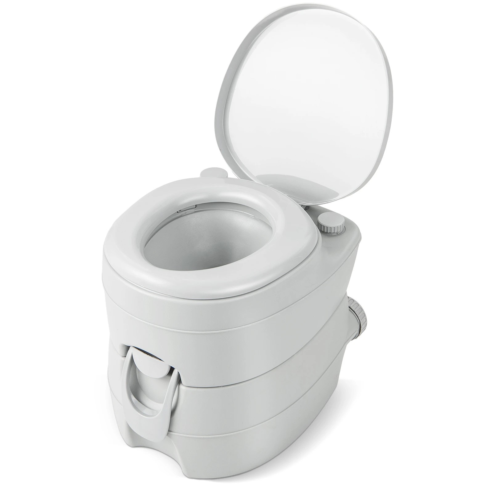 1 Costway 20L Outdoor Portable Toilet Camping Potty w/Flushing System & Detachable Waste Tank - Grey, 1 of 3