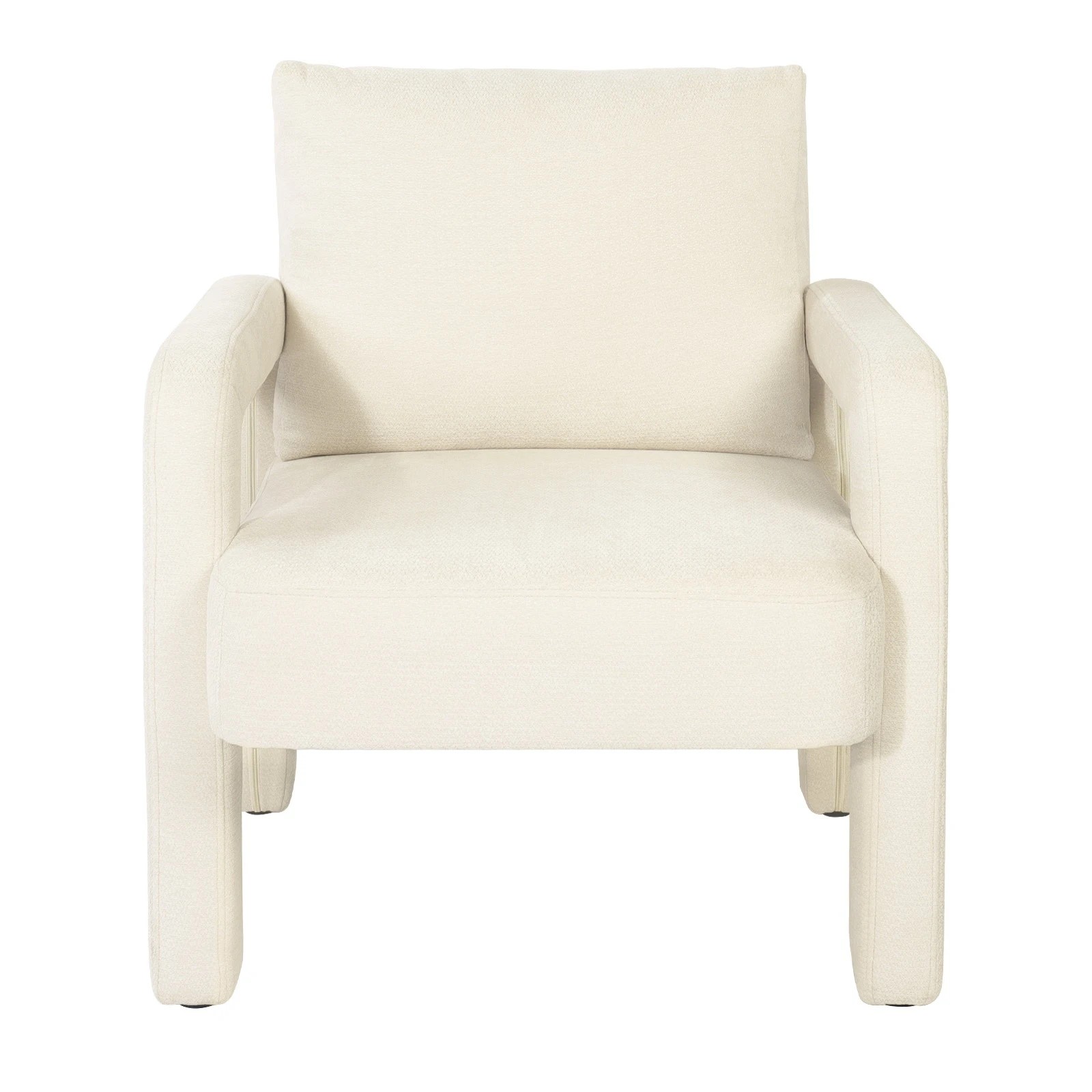 5 Oikiture 2x Armchair Velvet Accent Chairs 1 Seater Lounge Sofa Chair - Beige, 5 of 8