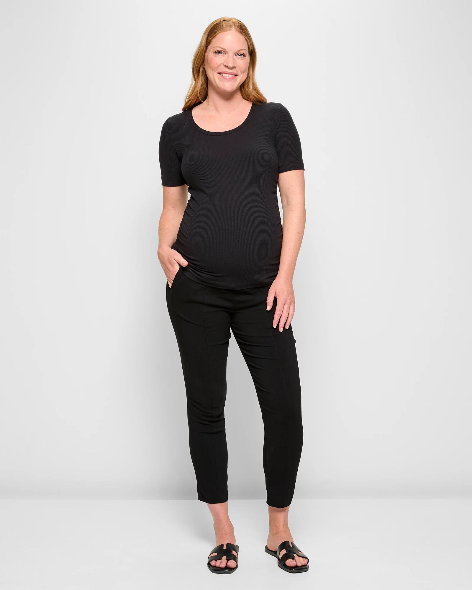 1 Target Maternity Crop Bengaline Pants BLACK, 1 of 5