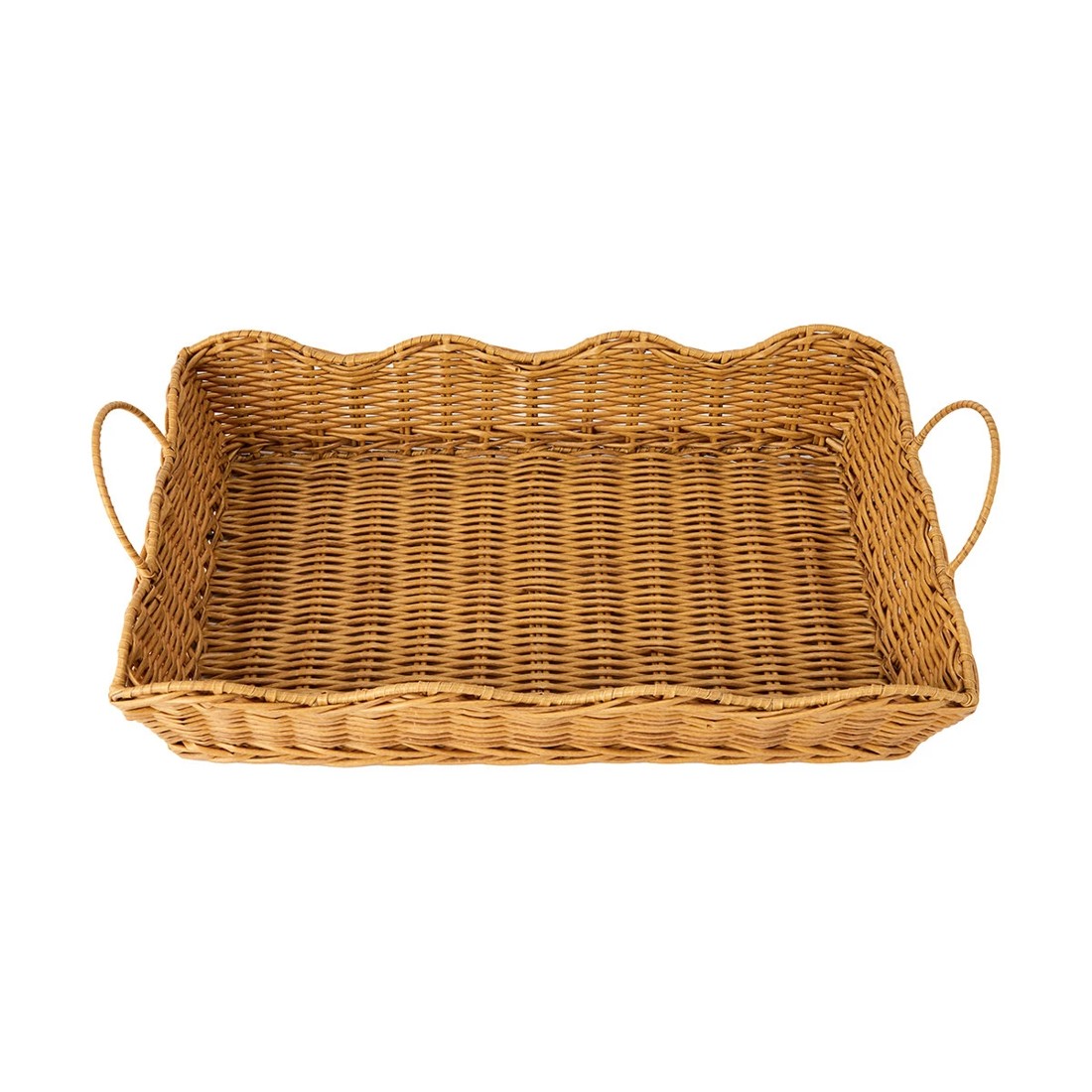 1 Wavy Edge Rattan Look Tray, 1 of 7