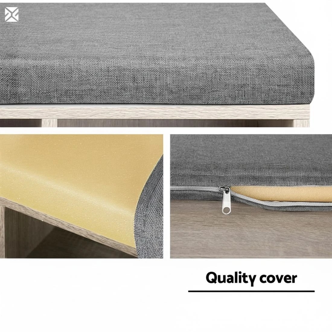 5 Artiss Shoe Rack Cabinet Shoe Bench Fabric Seat Entryway Storage Organizer Comfortable Seat Easy Clean - Natural, 5 of 8