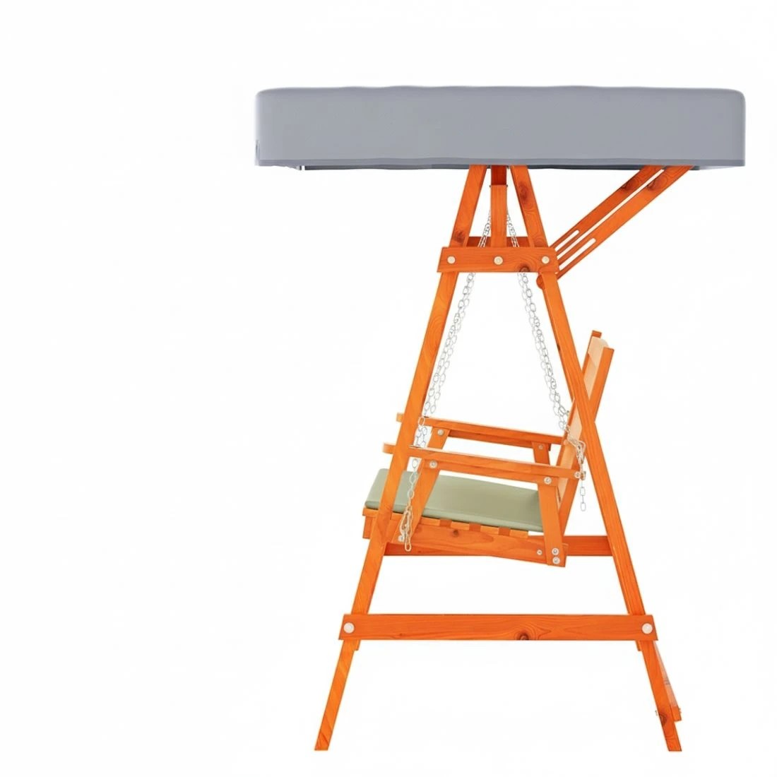 4 Gardeon Outdoor Wooden Swing Chair Garden Bench Canopy Cushion 3 Seater - Multi, 4 of 7