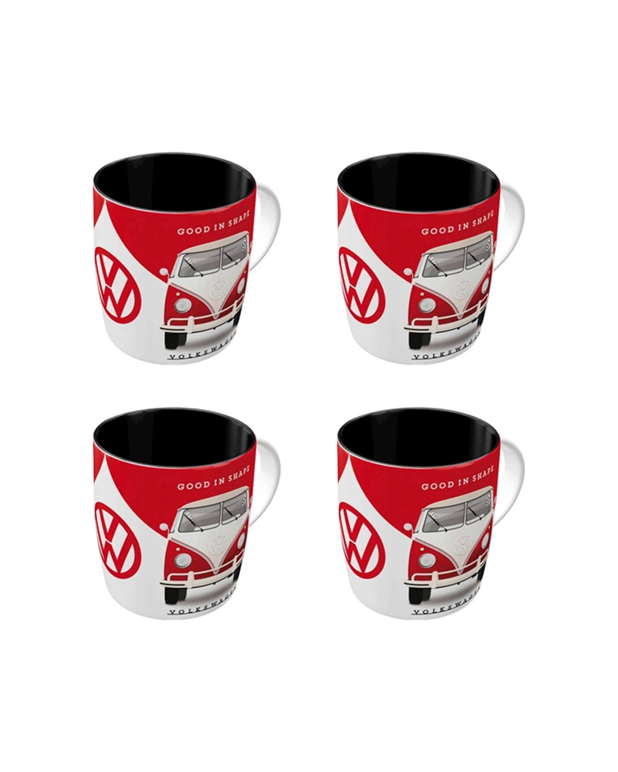 1 Nostalgic-Art 4PK Ceramic Mug 330ml Retro Design - Gift Box Combo VW Good in Shape - White, 1 of 5