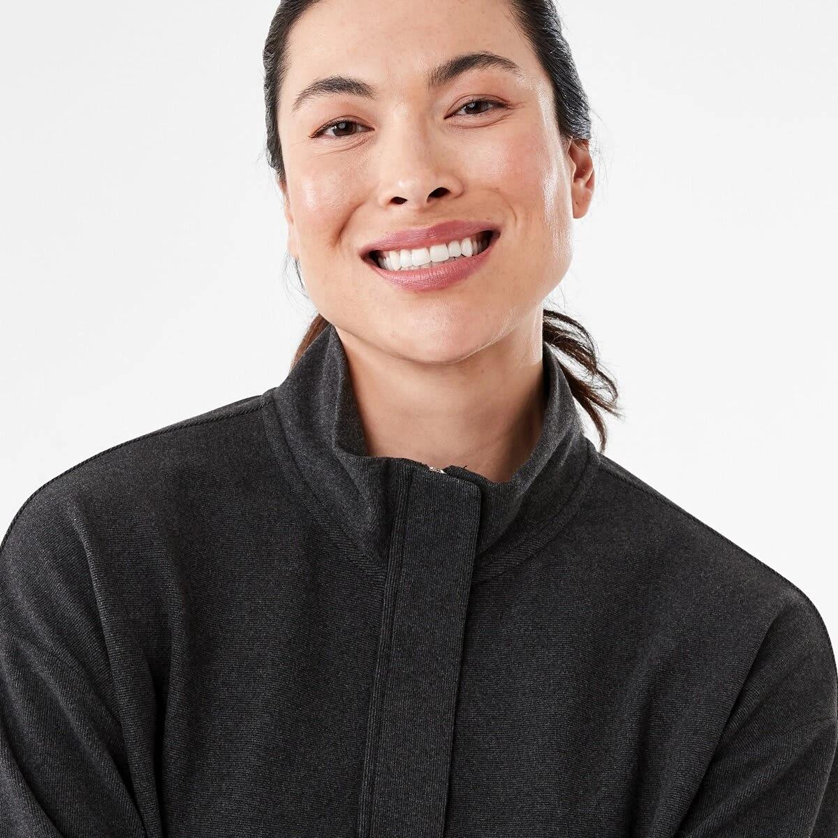 4 Active Womens Half Zip Mid Layer Sweatshirt BLACK, 4 of 7