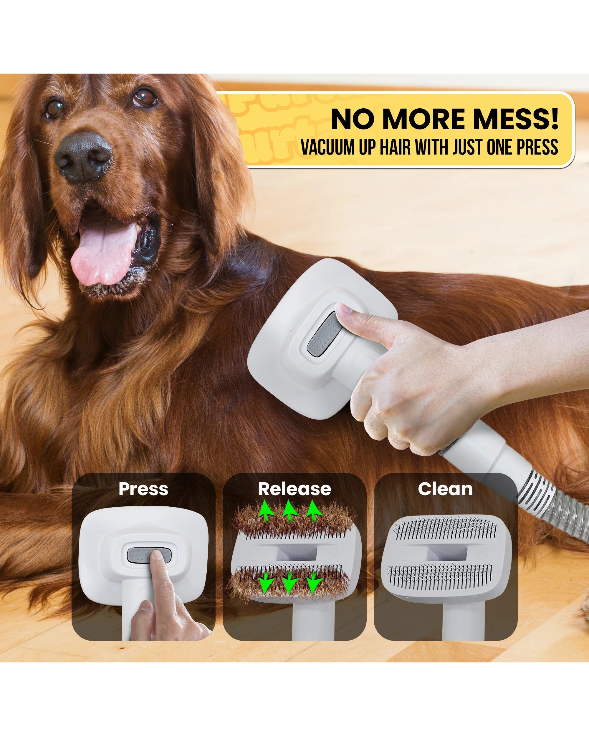3 Furtastic 8-in-1 XL Pet Grooming Kit Vacuum Cleaner, 3 of 10
