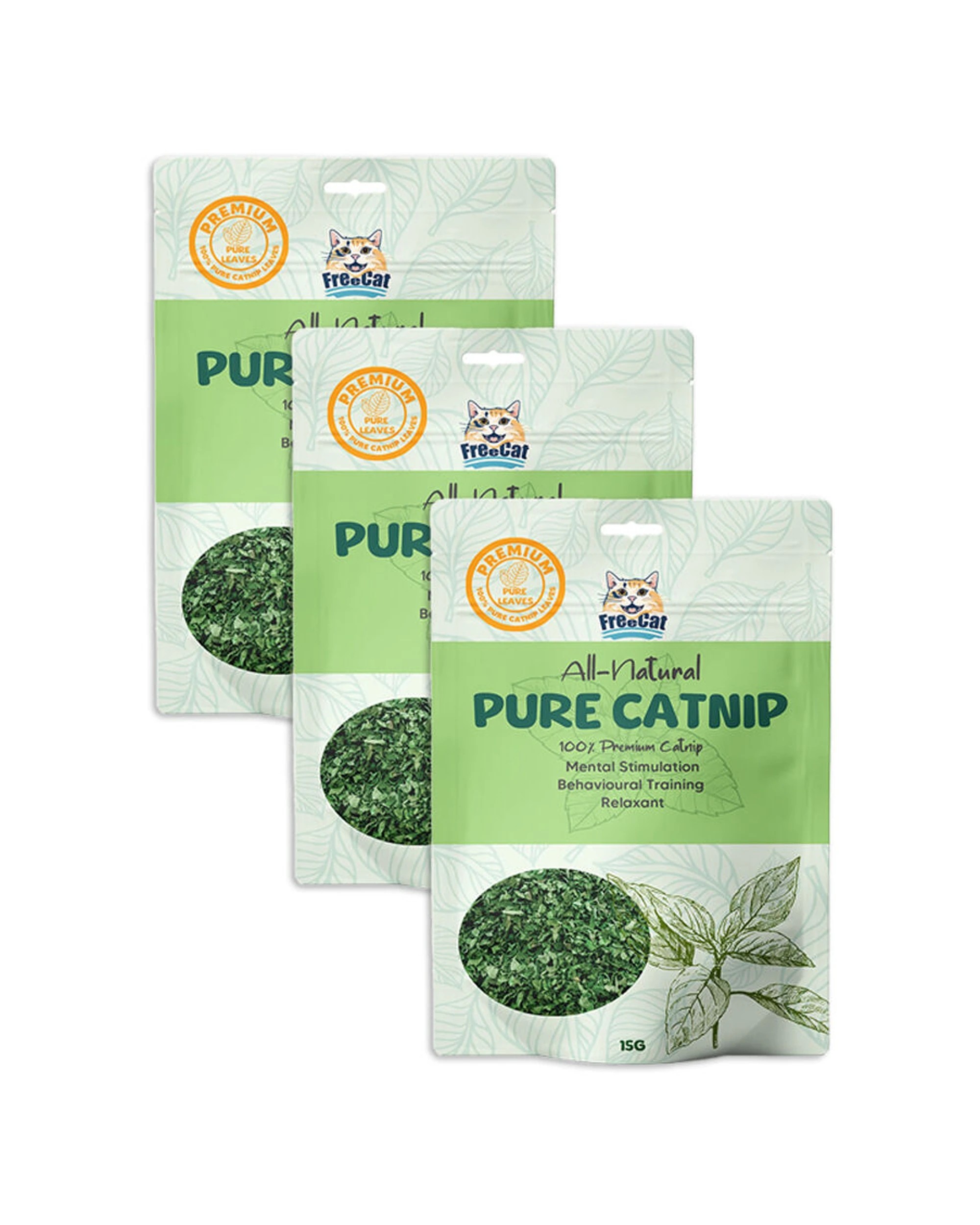 1 Envon Pet Supplies Sealed Premium All Natural 100% Pure Catnip 3 Pack 15g - Plain, 1 of 1