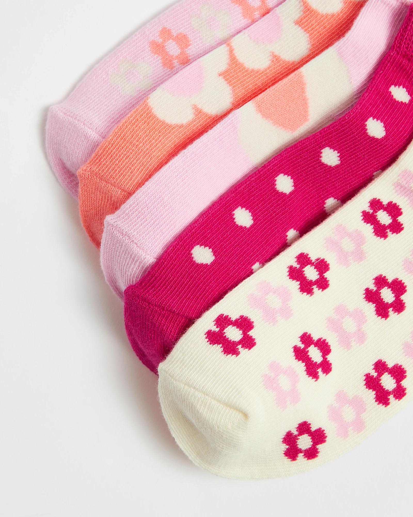 2 Girls Low Cut Socks 5 Pack - Maxx DAISY, 2 of 3