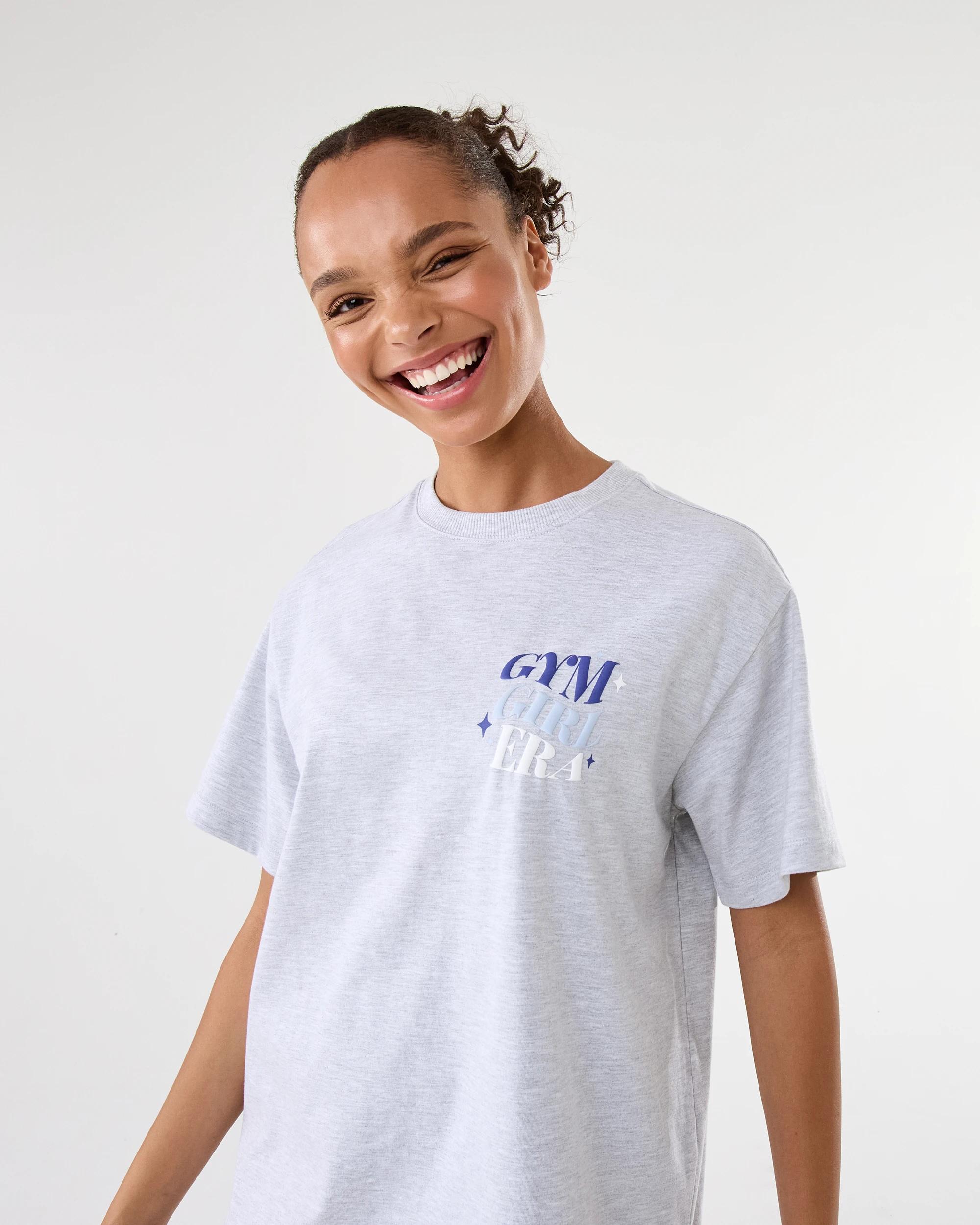 5 Active Womens Oversized Gym T-shirt Heather, 5 of 8