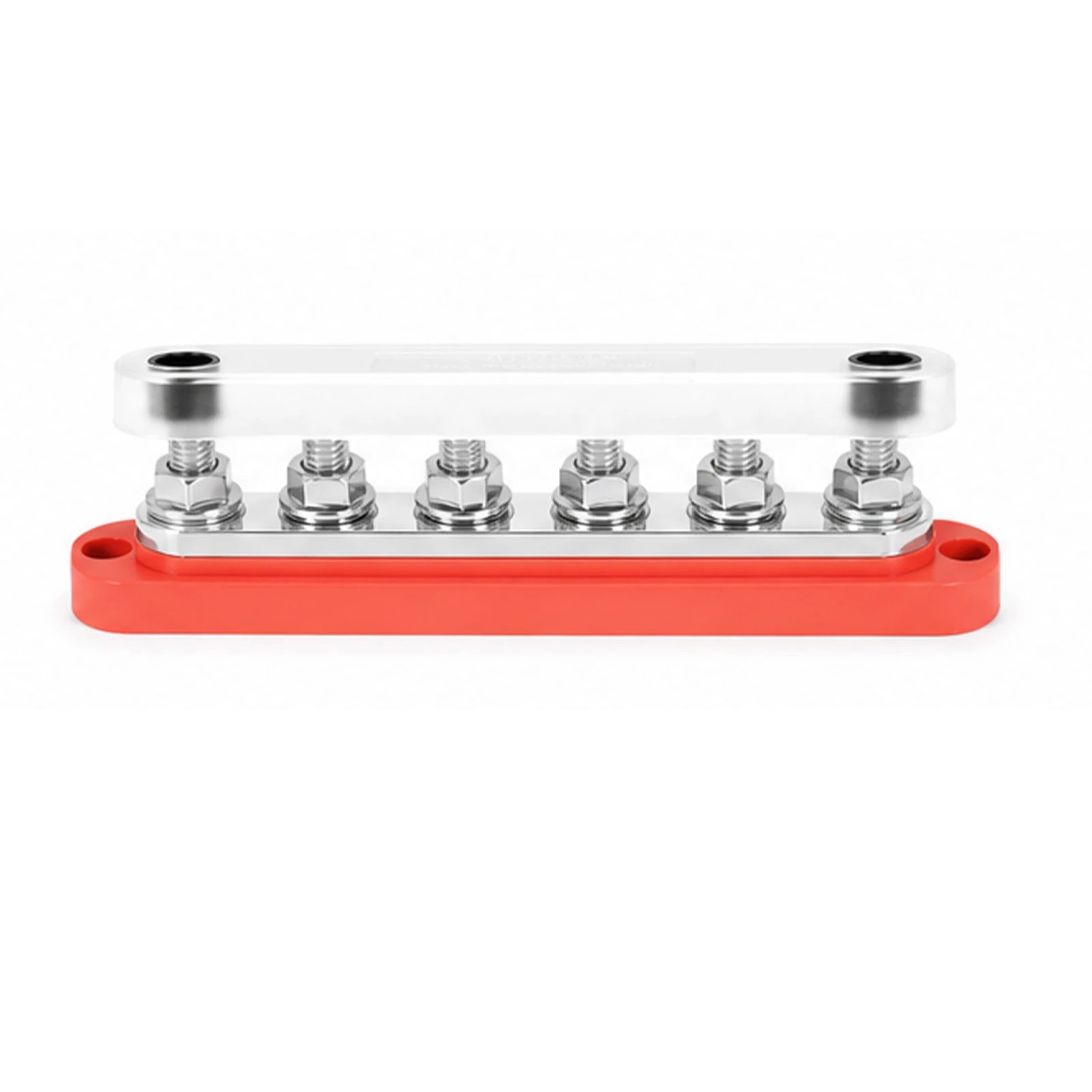 10 VoltX 300A 6-Gang M8 Bus Bar, Red, 12V Power Distribution, 10 of 10