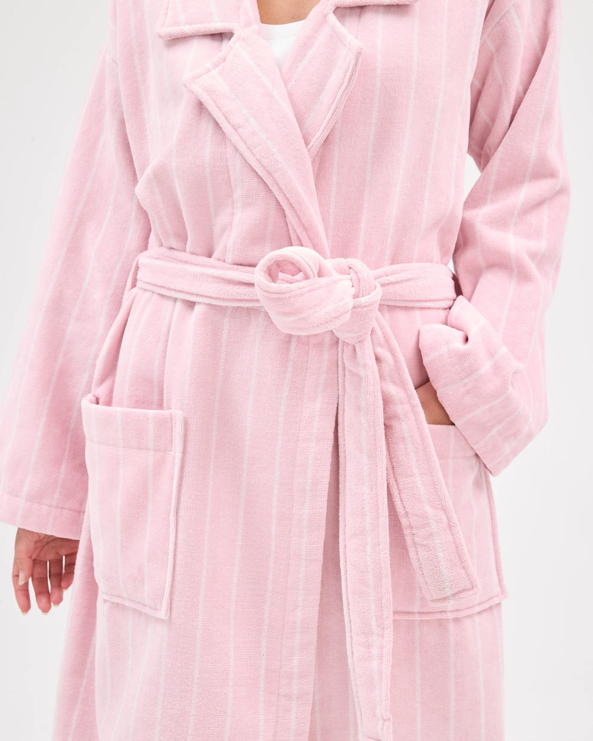 3 Target Woman Australian Cotton Towelling Robe PINK STRIPE, 3 of 7