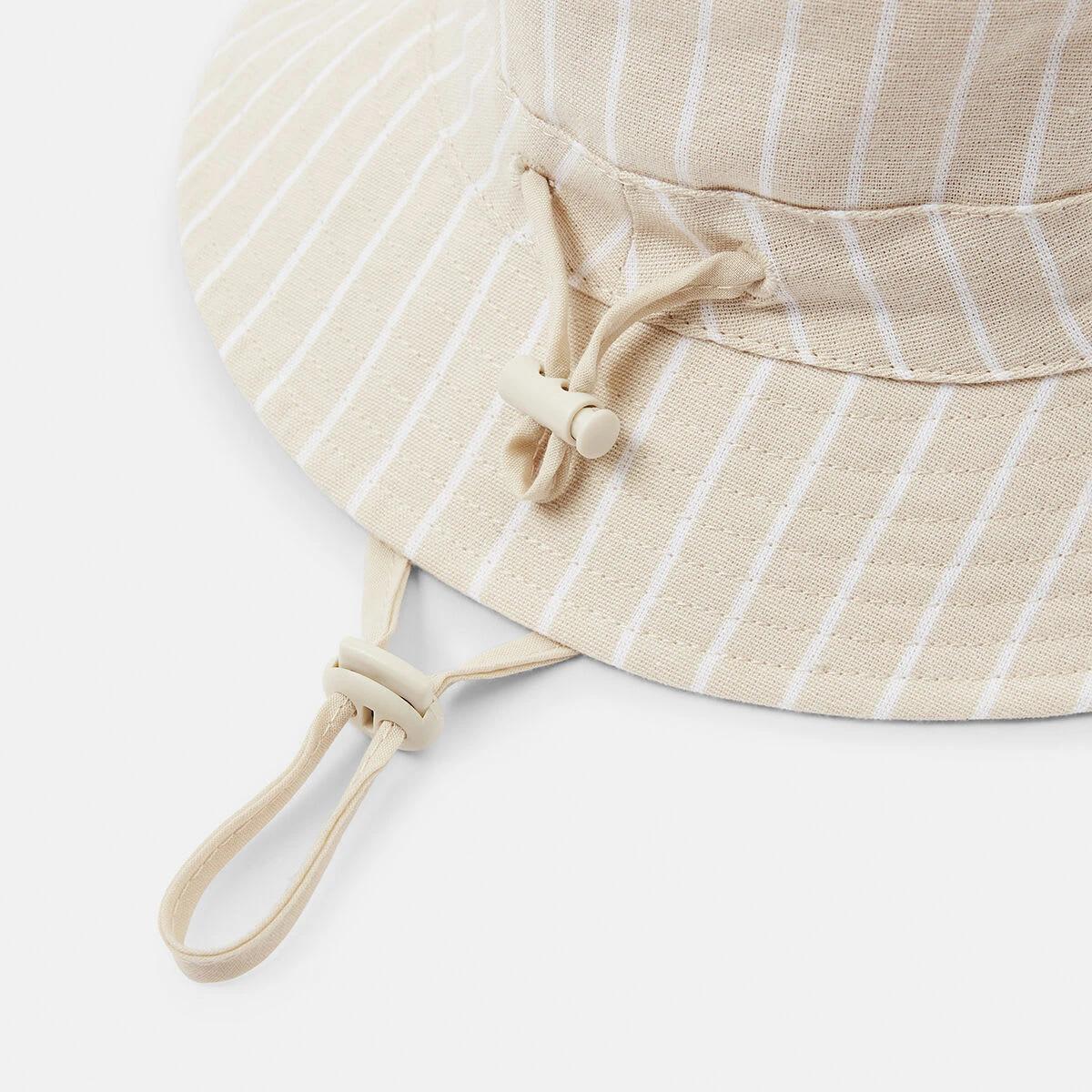 2 Baby Hat Beige Strp, 2 of 3