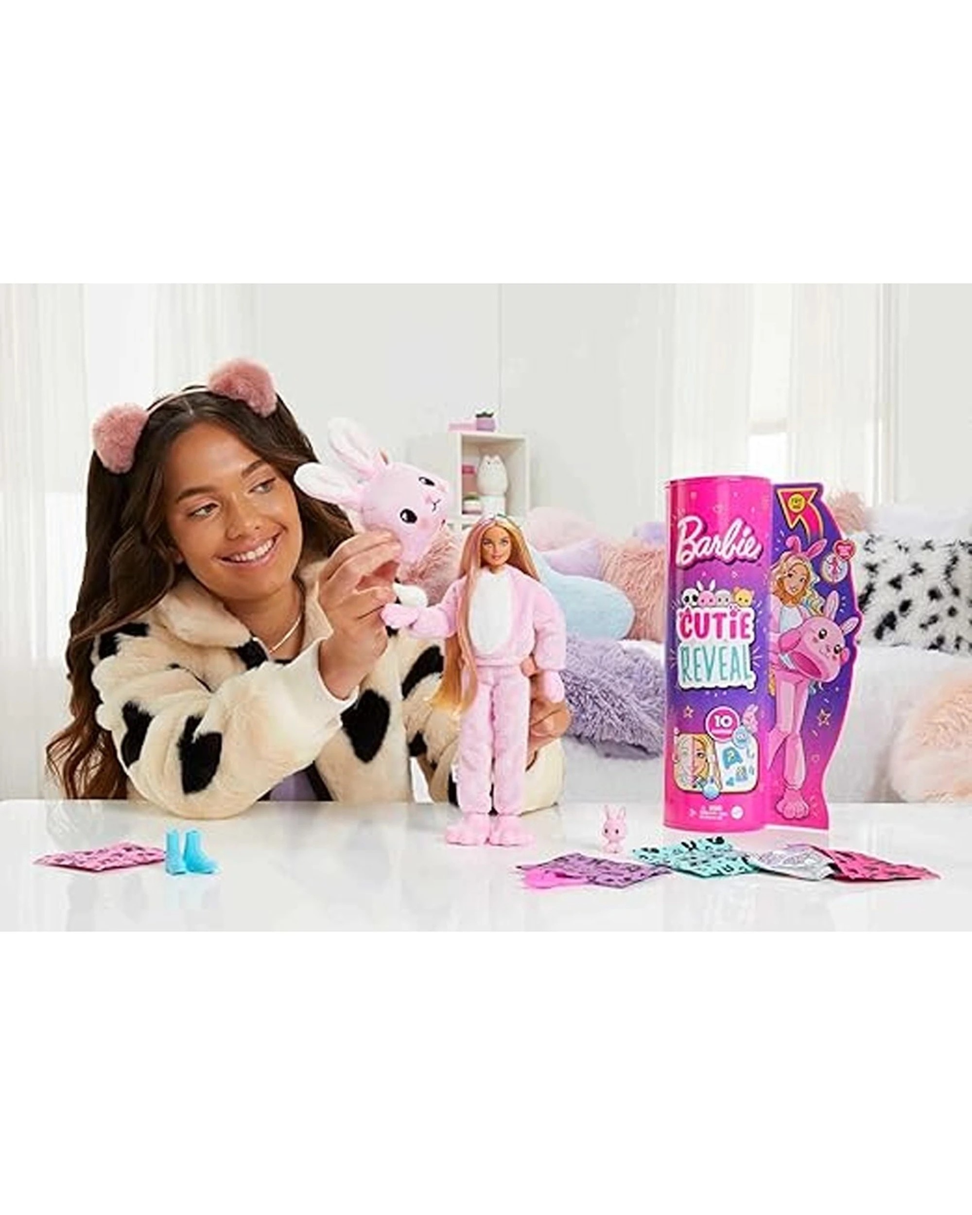 2 Mattel Dambulla Pty Ltd Barbie Cutie Reveal Bunny Plush Costume Doll Kids Set+ - Pink, 2 of 3