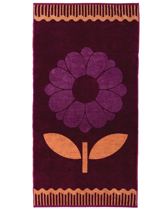 Bambury Soft Cotton Jacquard Velour  Beach Towel Dana - Purple