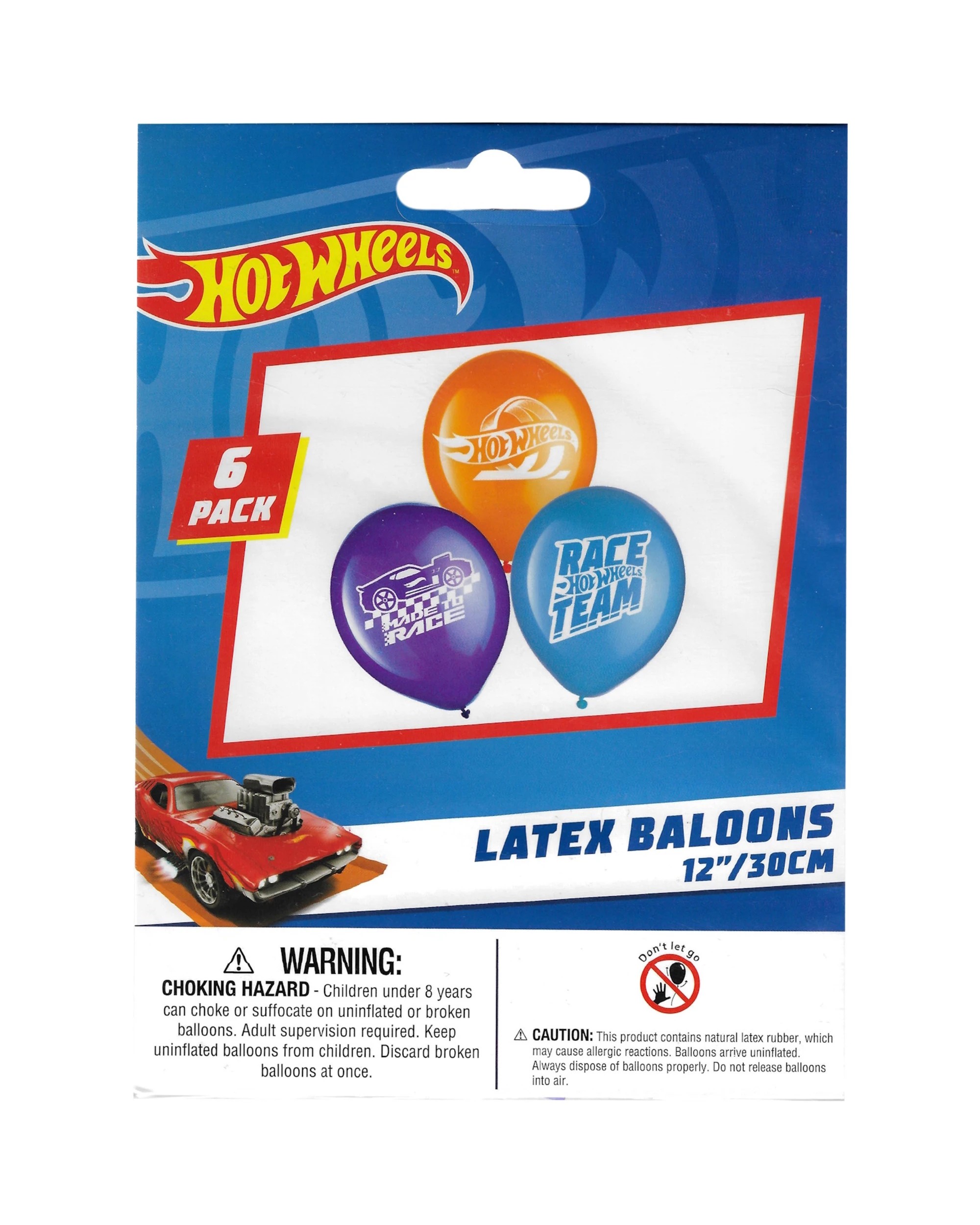 2 Hot Wheels Hot Wheels Latex Balloons Pack of 6, 2 of 3