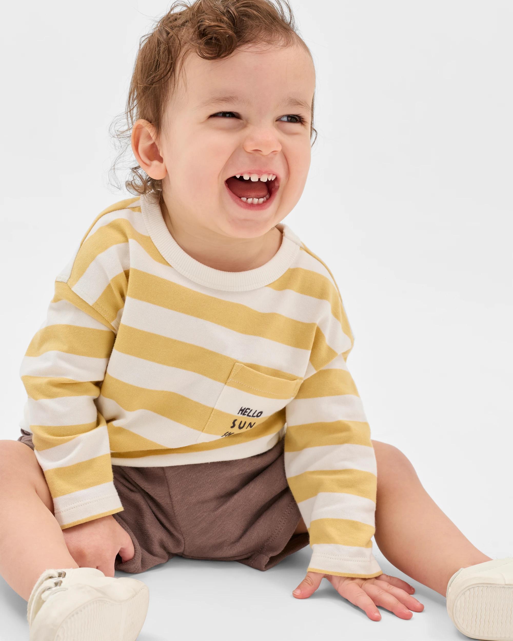 1 Target Baby Organic Cotton Long Sleeve Stripe T-Shirt JOJOBA STRIPE CLOUD DANCER, 1 of 5