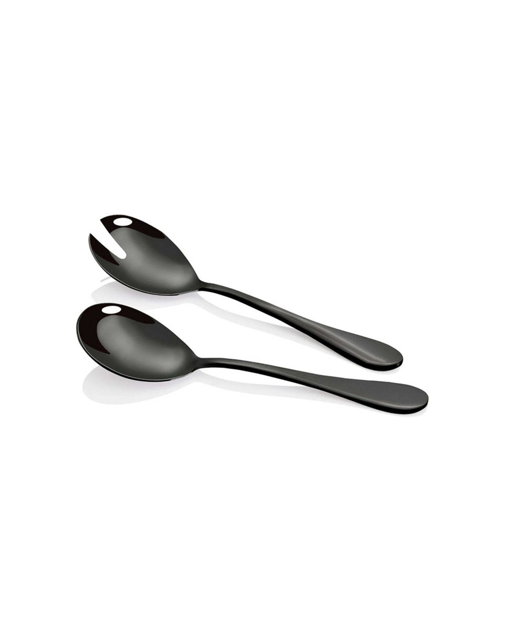 1 Stanley Rogers 2pc Albany Salad Servers Spoon Fork Serving Utensils Set - Black, 1 of 5