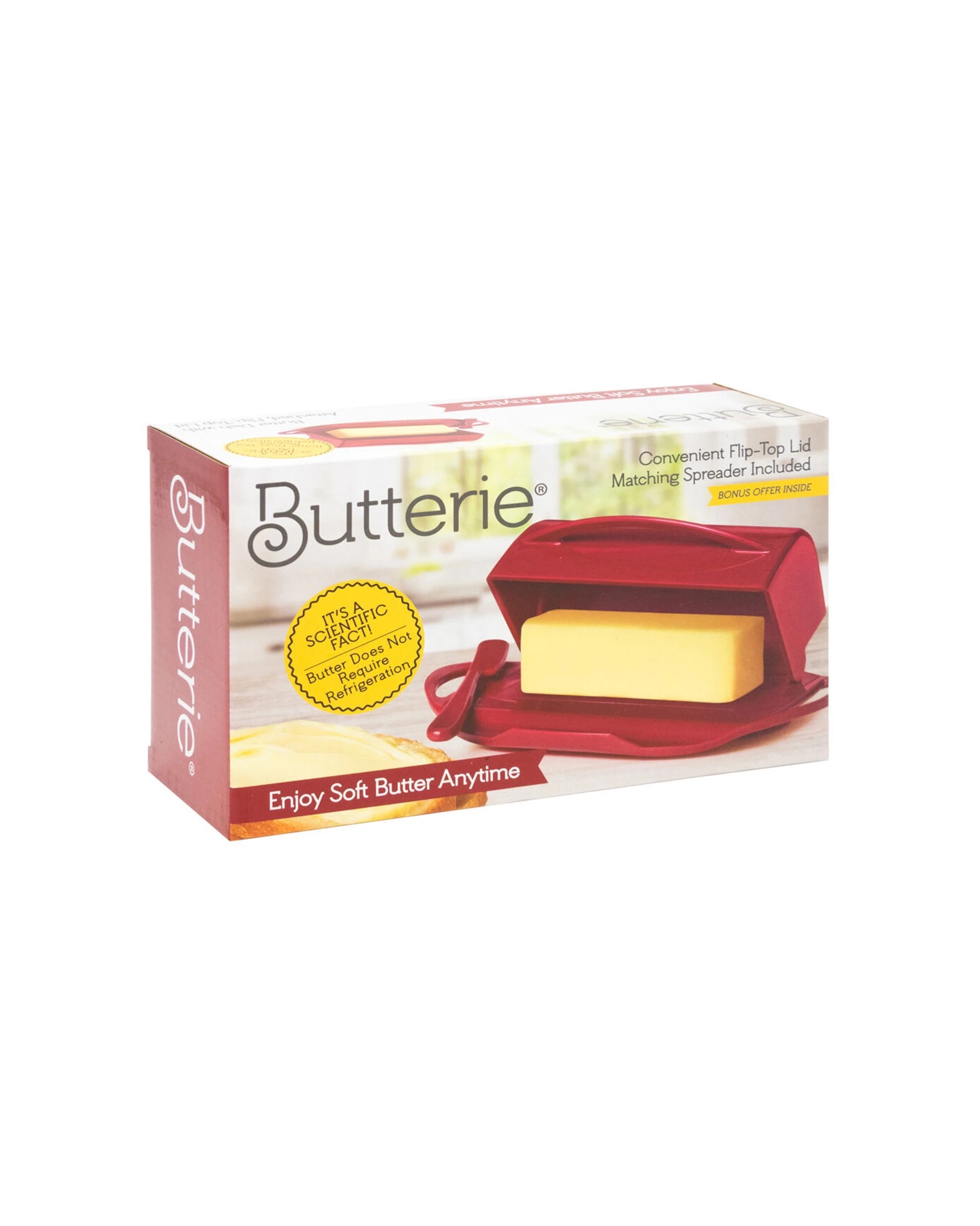 6 Butterie 2PK Plastic Flip Top Lid Butter Dish with Spreader 22.9x14cm - Red, 6 of 8