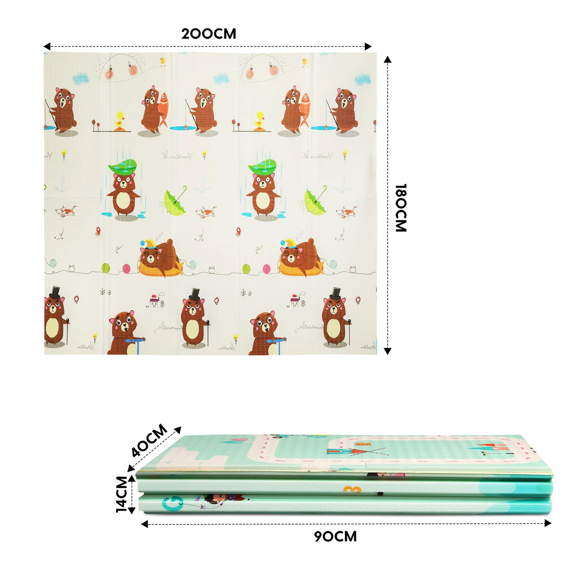 3 Bopeep Kids Play Mat Foldable 180cx200cx1.5cm, 3 of 6