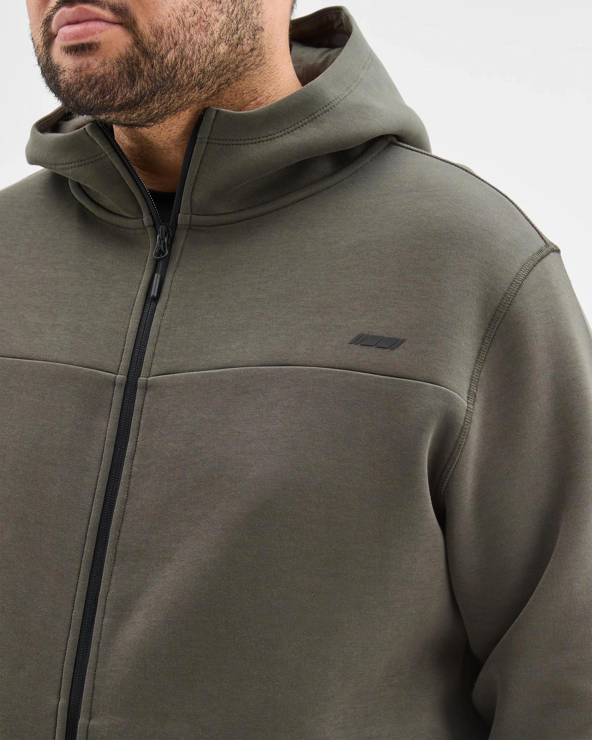 5 Target Man Plus Plus Size Australian Cotton Blend Active Zip Through Fleece Hoodie KHAKI, 5 of 5