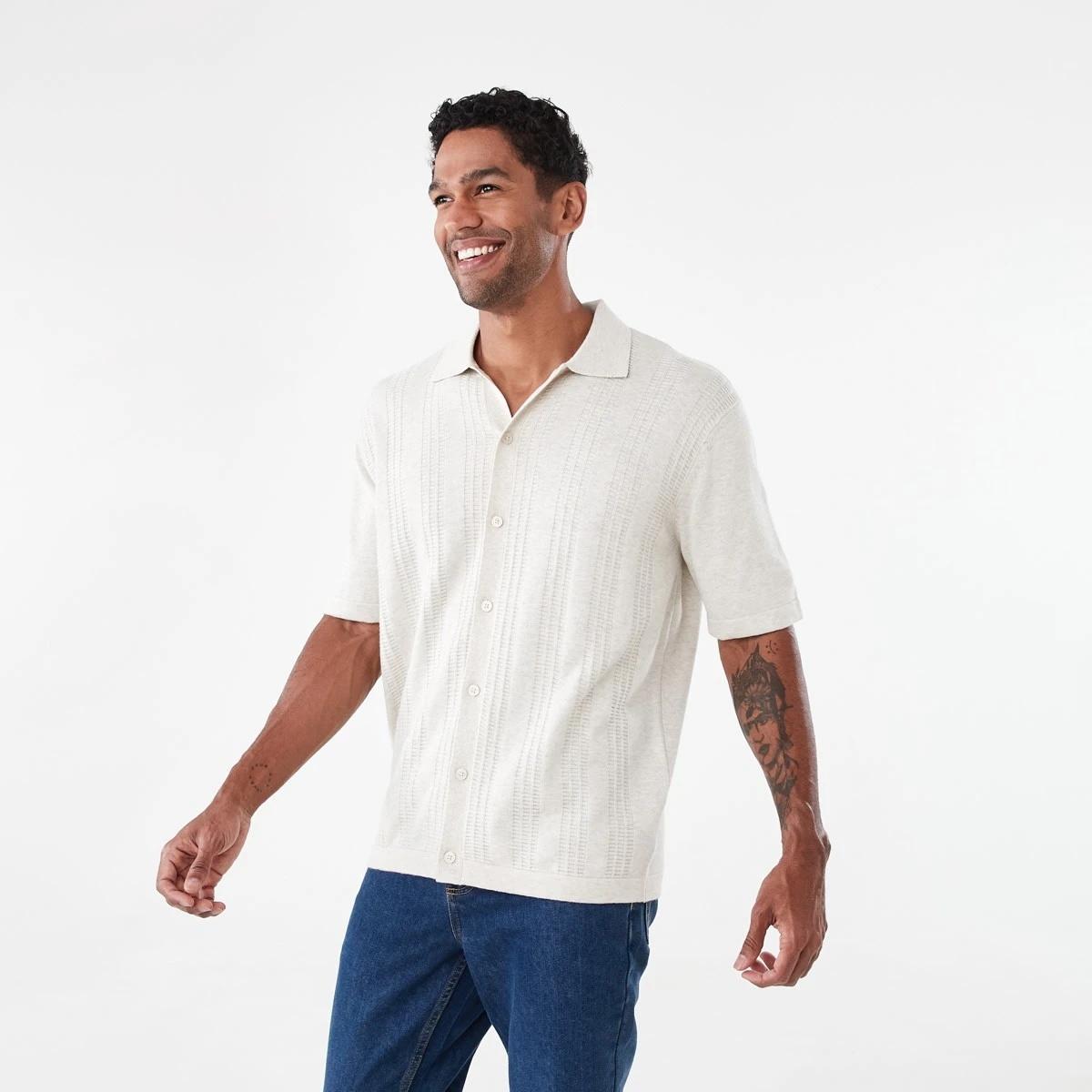 2 Short Sleeve Knit Shirt Bge Ntrl, 2 of 6