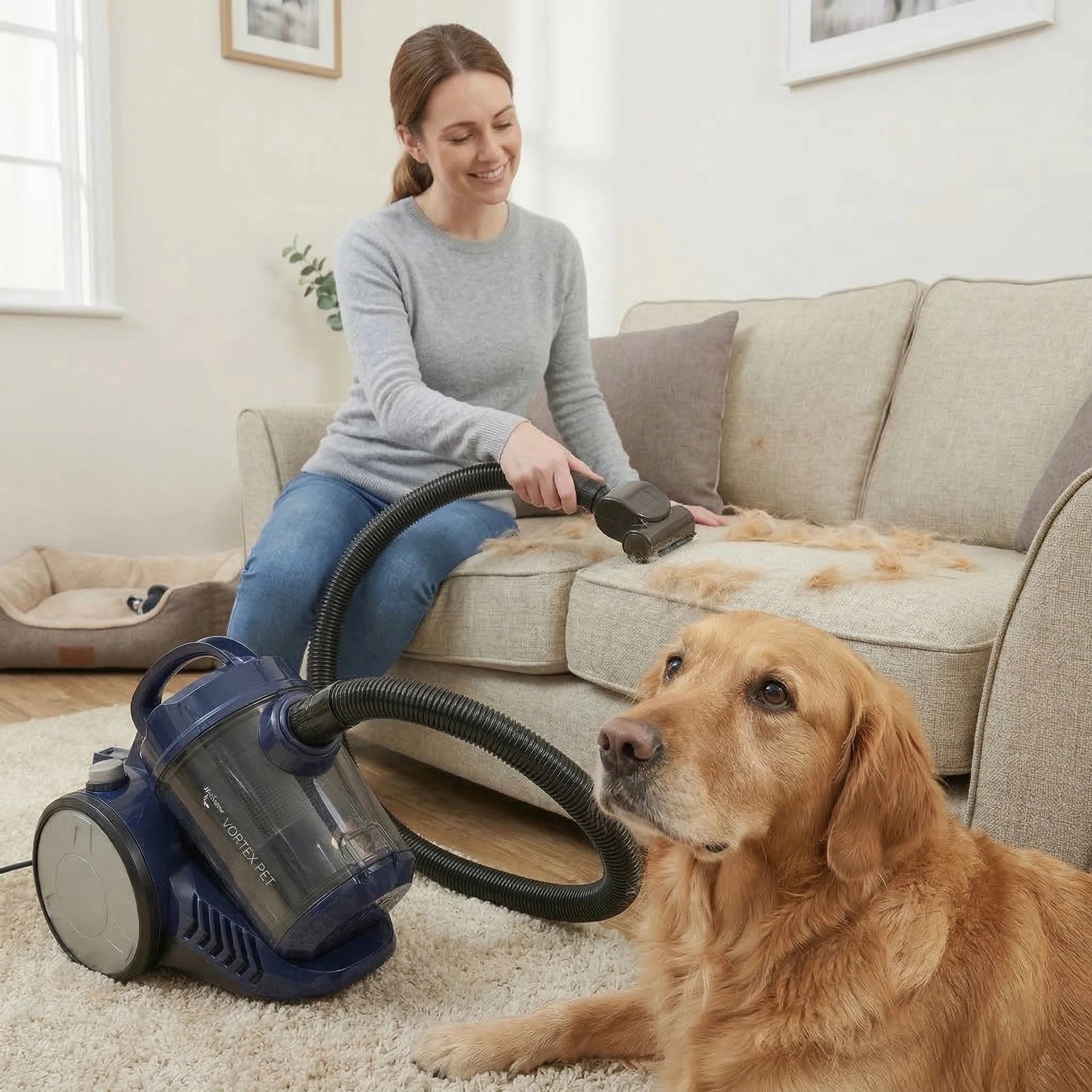 4 MyGenie Vortex Pet 1000W Canister Vacuum, HEPA, Strong Suction, Pet Hair - Blue, 4 of 6